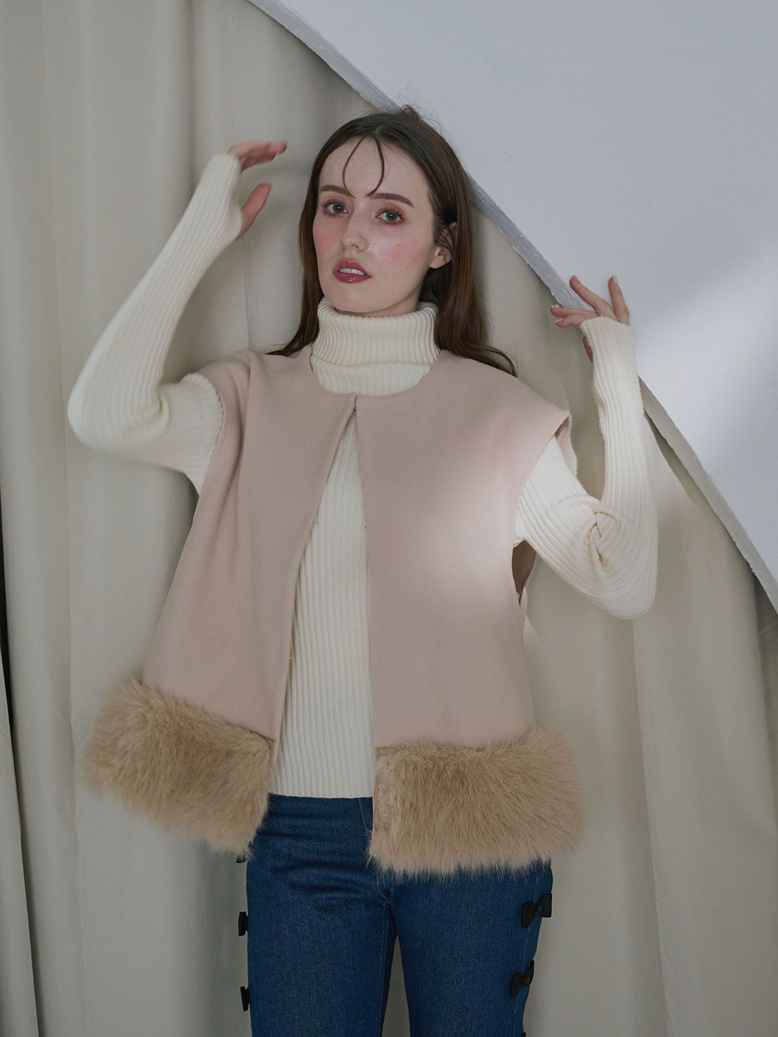 @m_i_mm_a×Myuコラボ　SUSOファー切替ジレ(aj013)TH