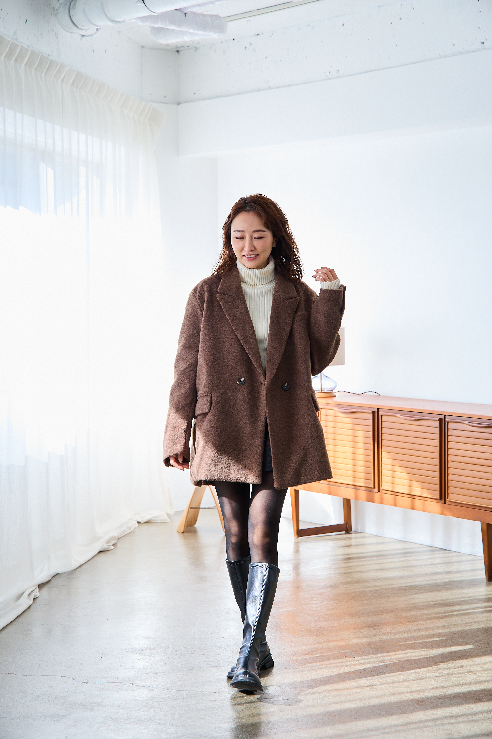 miku＆Erikaコラボitem♡【シャギー テーラードオーバーコート(kbm593)】メール便OK