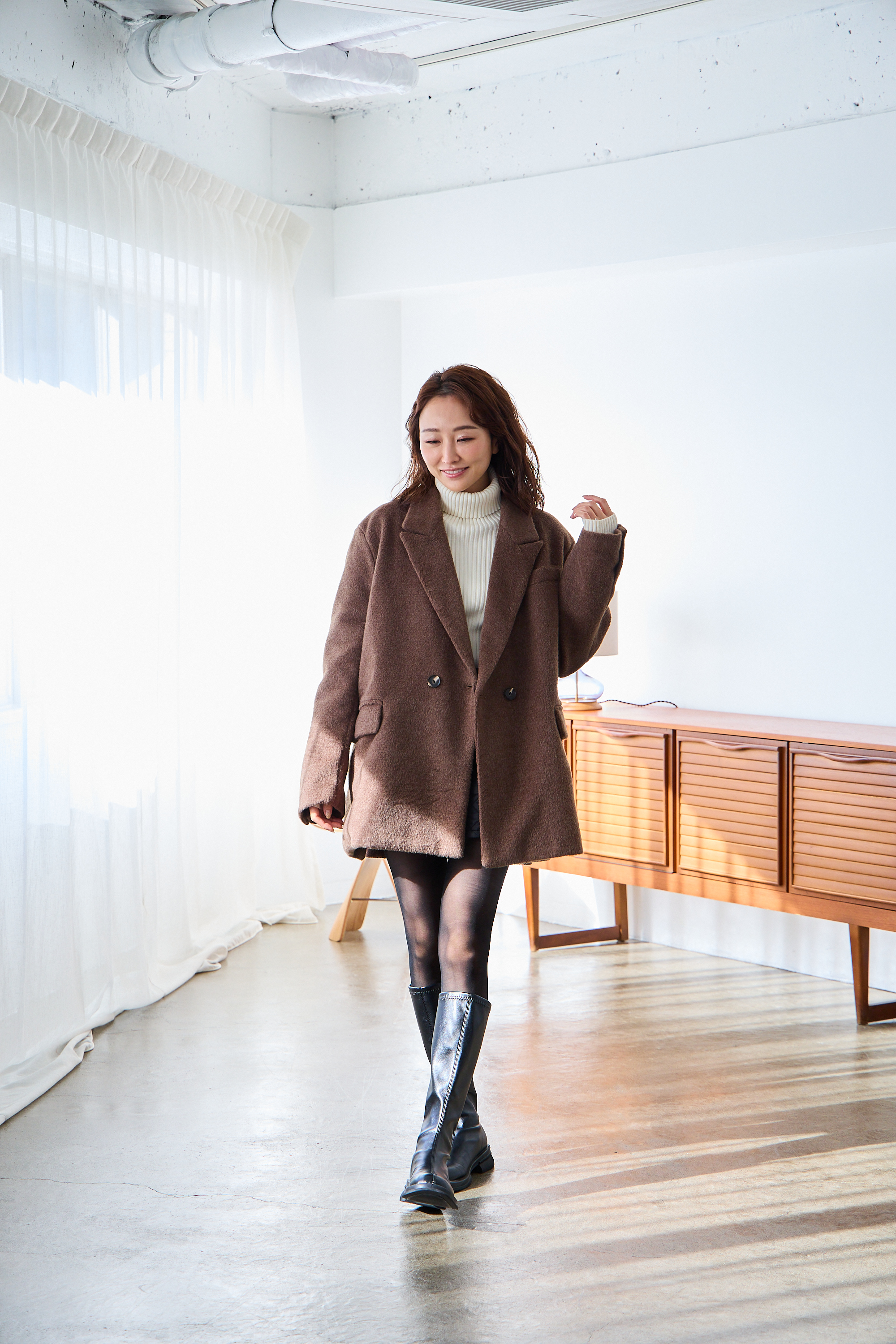 miku＆Erikaコラボitem♡【シャギー テーラードオーバーコート(kbm593)】メール便OK