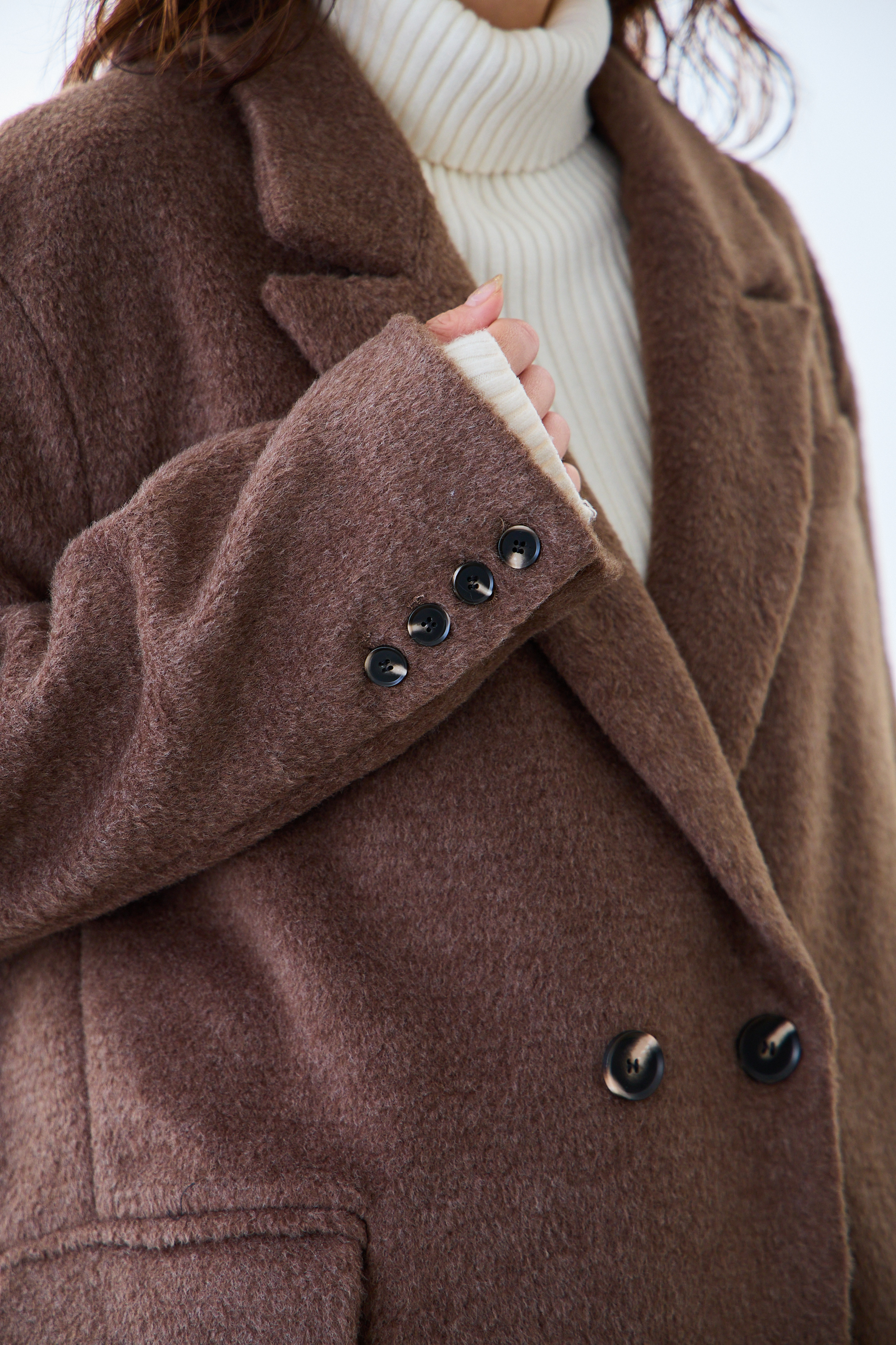 miku＆Erikaコラボitem♡【シャギー テーラードオーバーコート(kbm593)】メール便OK