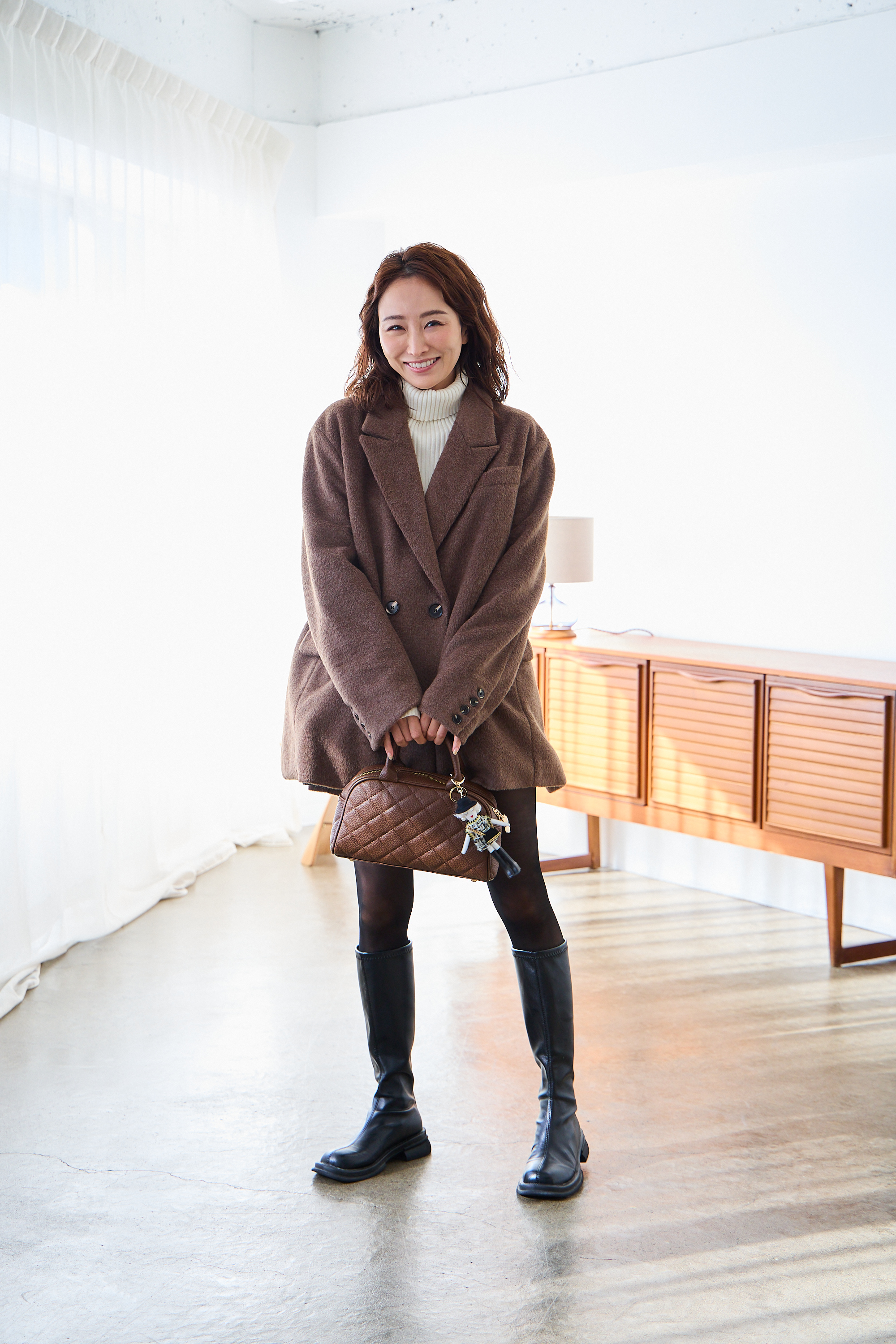 miku＆Erikaコラボitem♡【シャギー テーラードオーバーコート(kbm593)】メール便OK