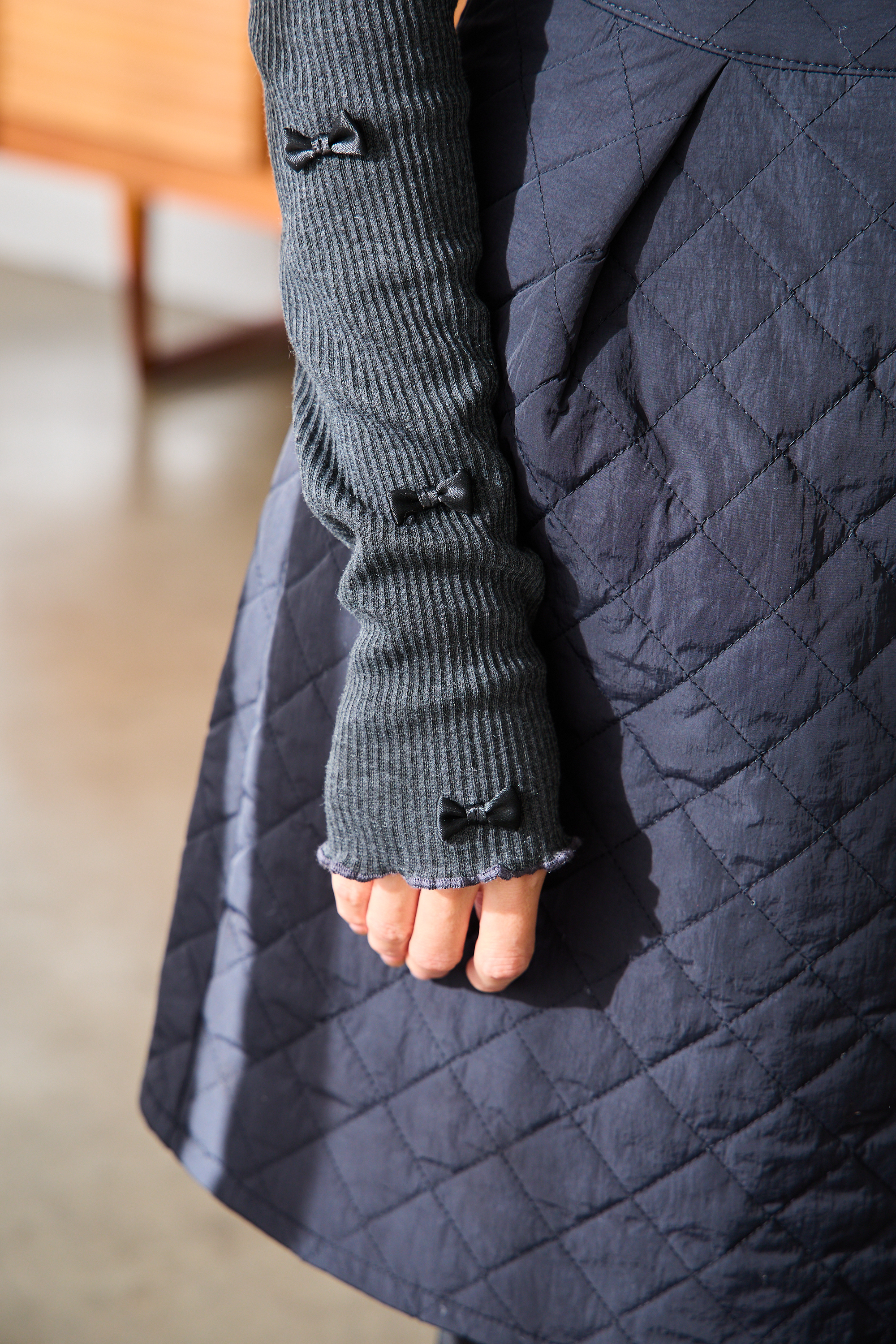 袖リボンリブカットソー(kbm591)