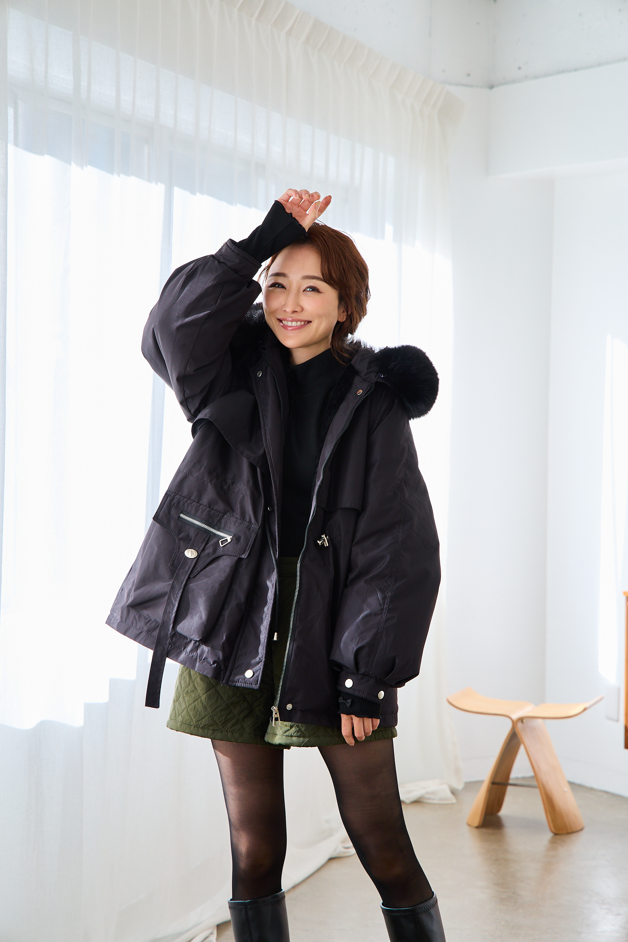 贅沢ファー極暖中綿コート(kk0003)TH 