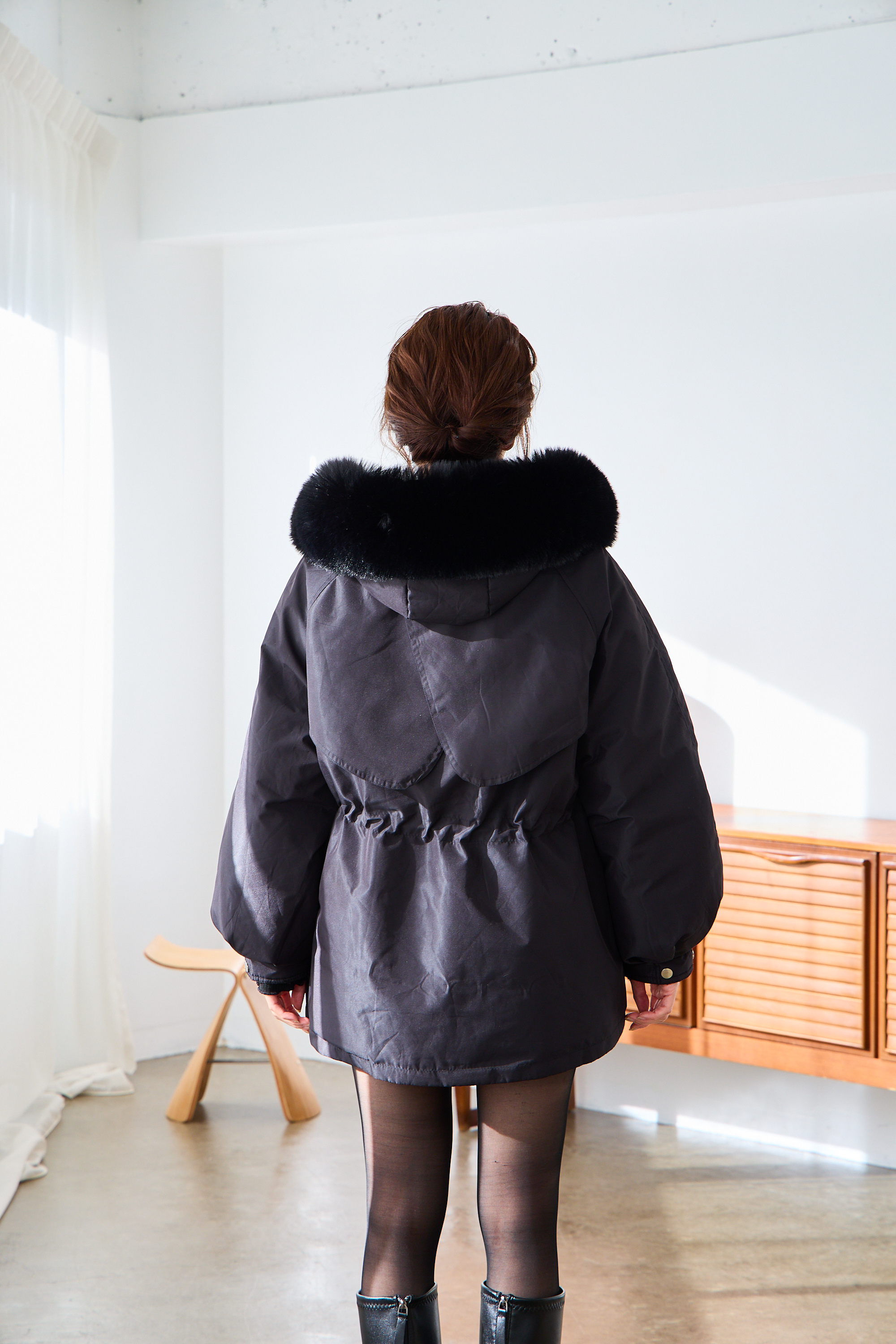 贅沢ファー極暖中綿コート(kk0003)TH 