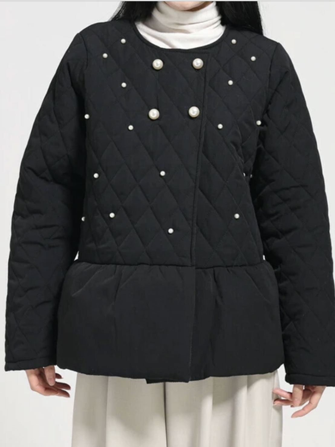 キルティングフレアコート(aj34)