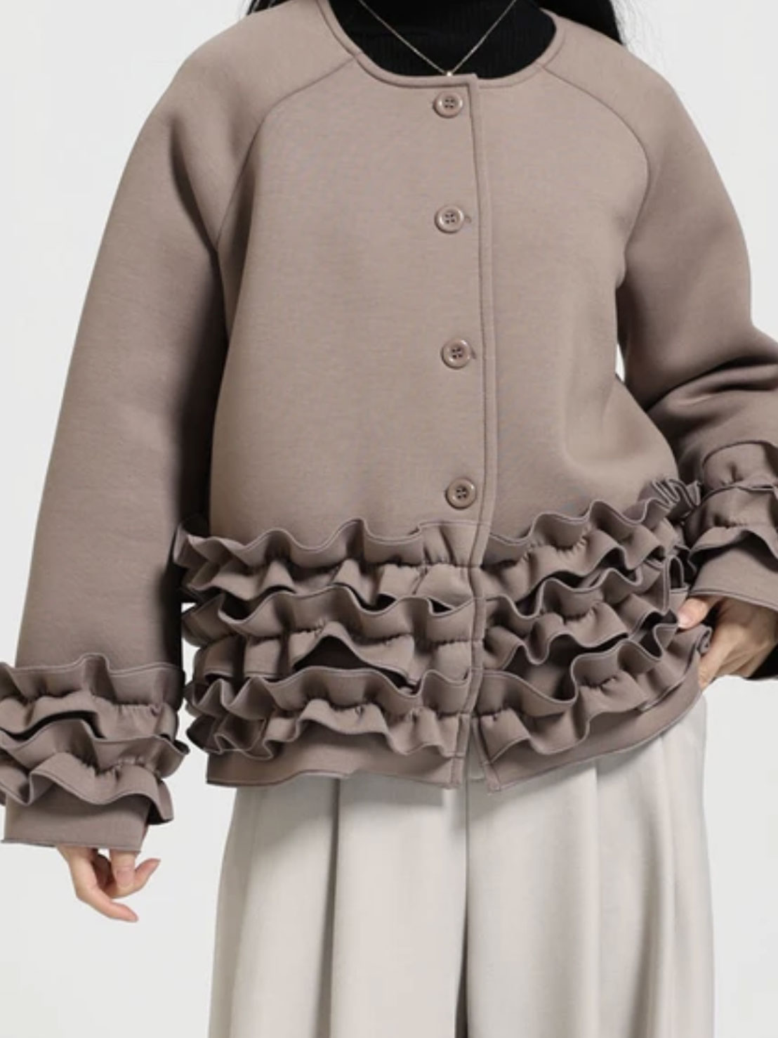 ボンディングフリルコート(aj33)