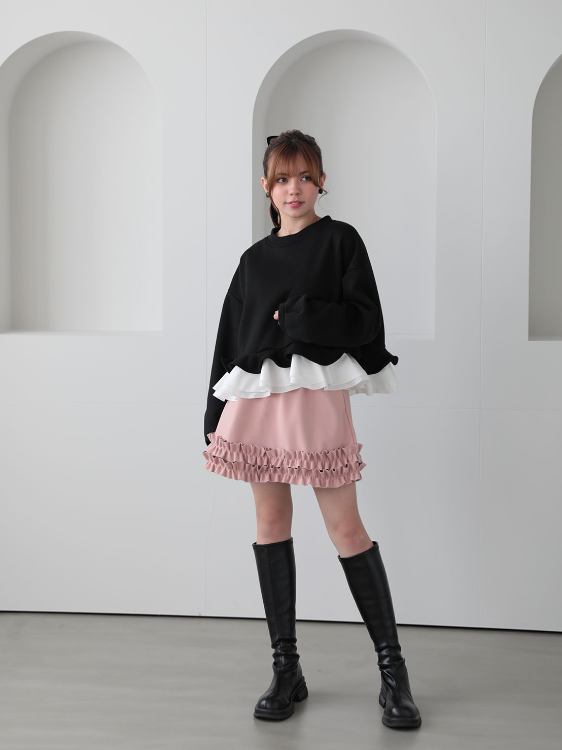 DOUBLEフリルミニスカート(ka005)