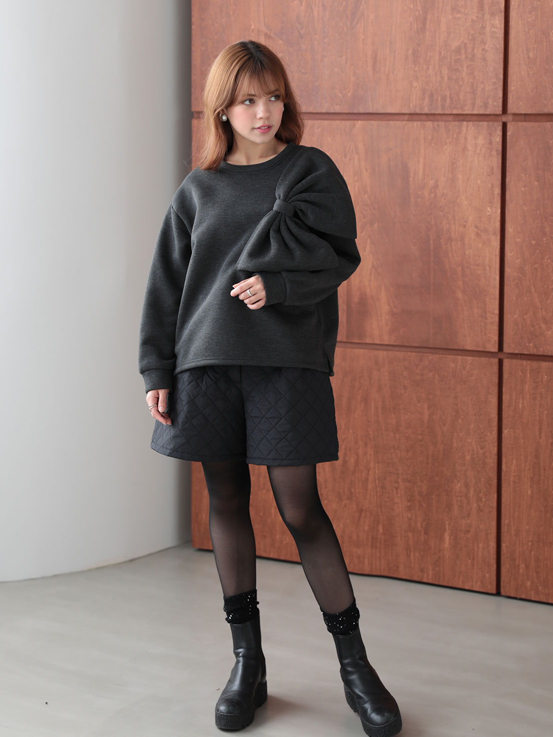 BIGリボンス裏起毛TOPS(aj032)TH