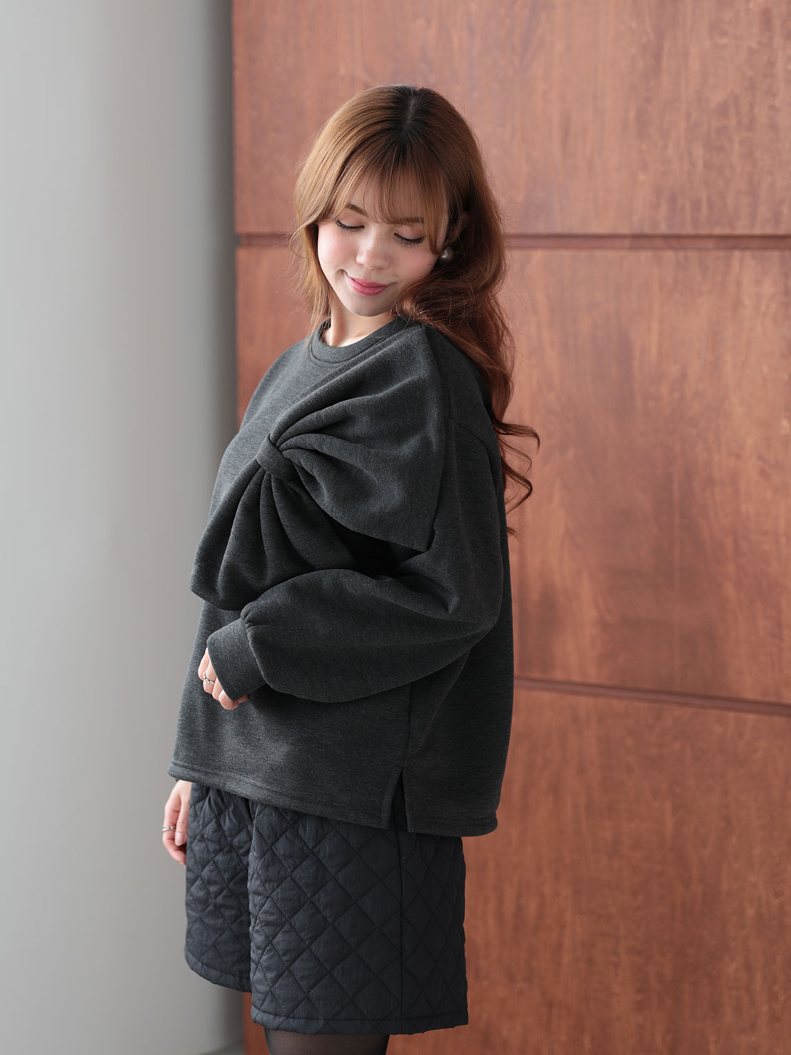 BIGリボンス裏起毛TOPS(aj032)TH