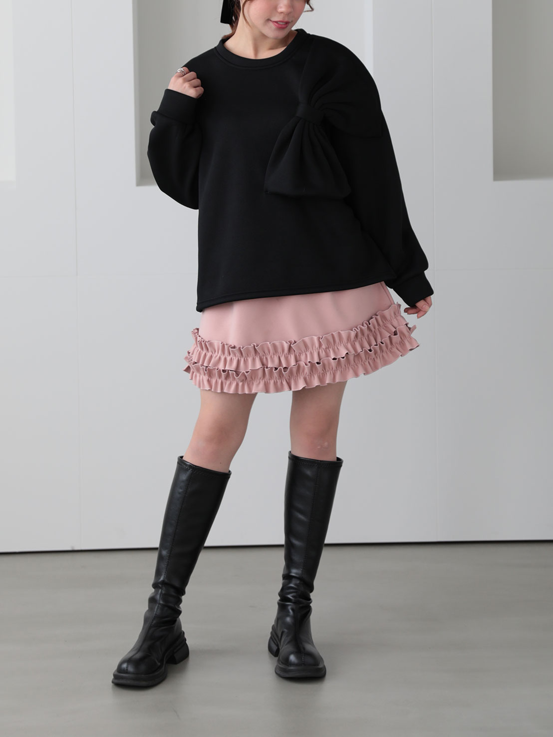 BIGリボンス裏起毛TOPS(aj032)TH