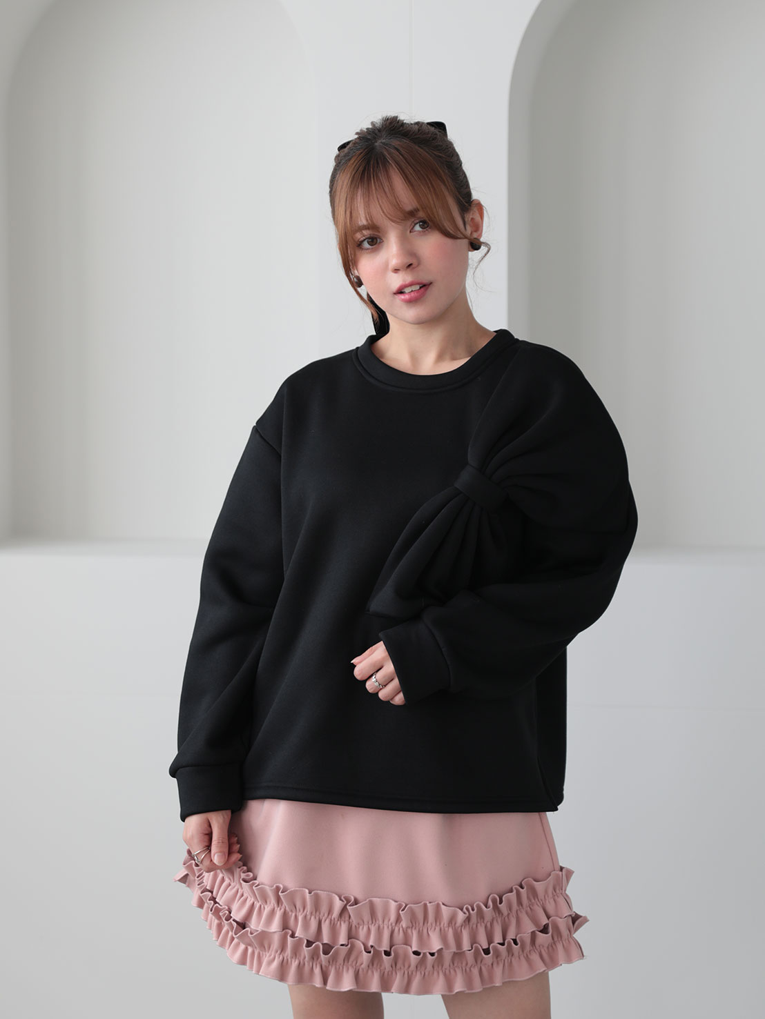 BIGリボンス裏起毛TOPS(aj032)TH