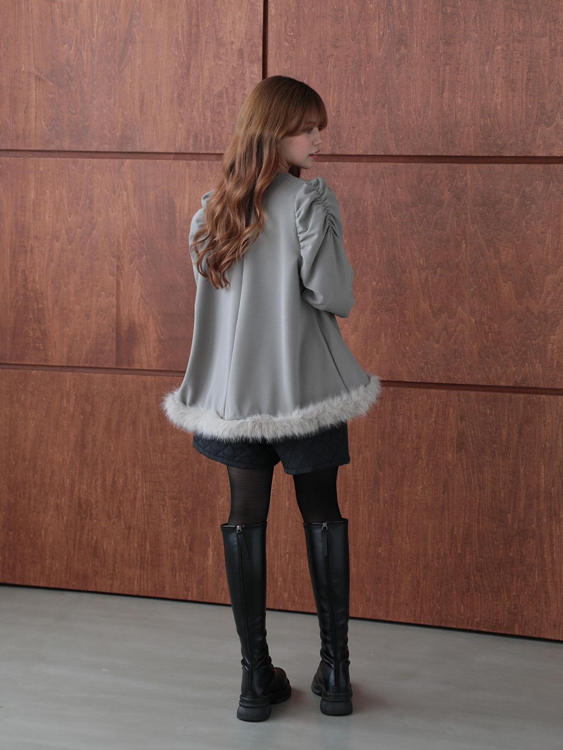 Aライン裾ファーTOPS(aj021)