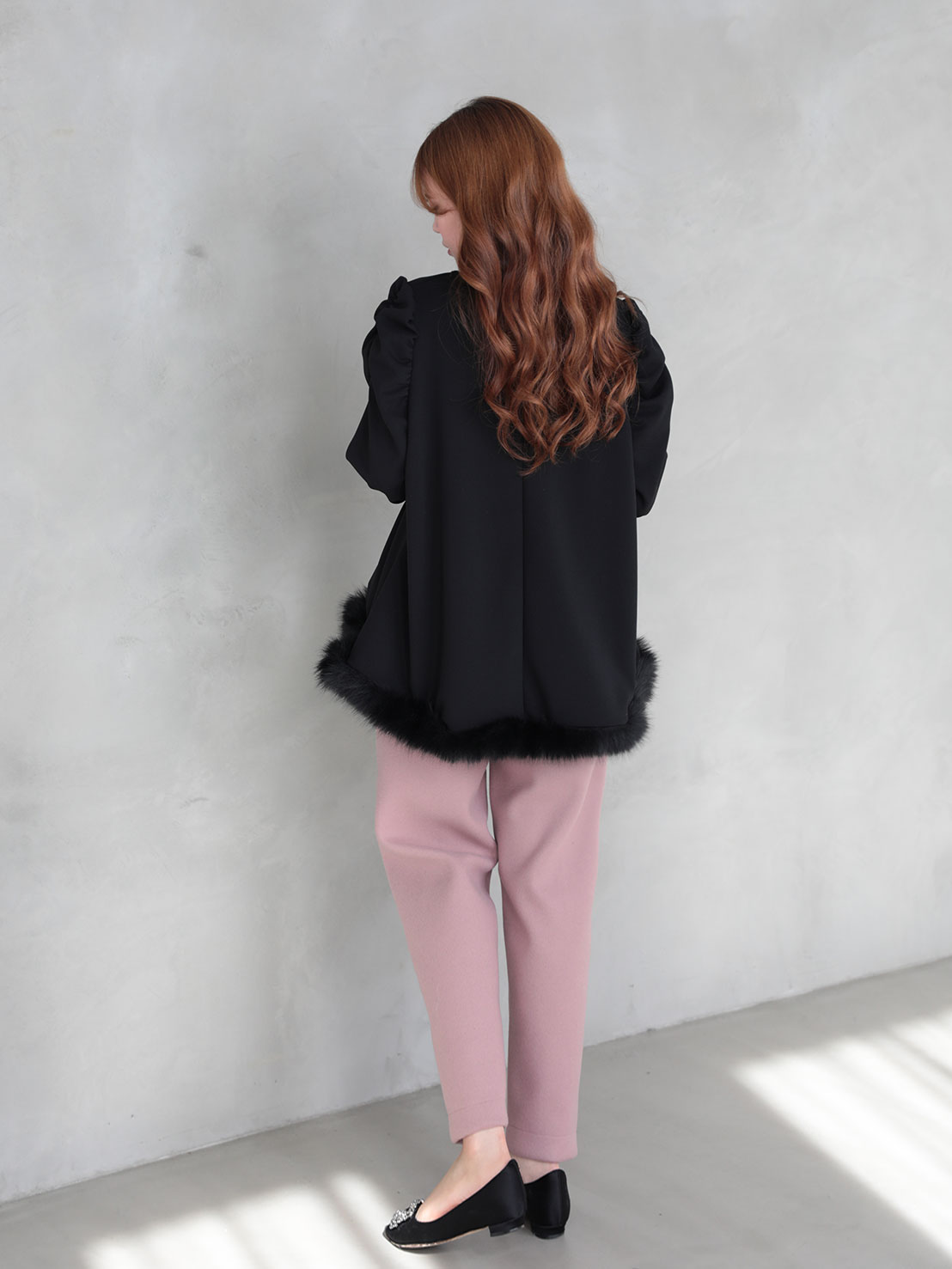 Aライン裾ファーTOPS(aj021)