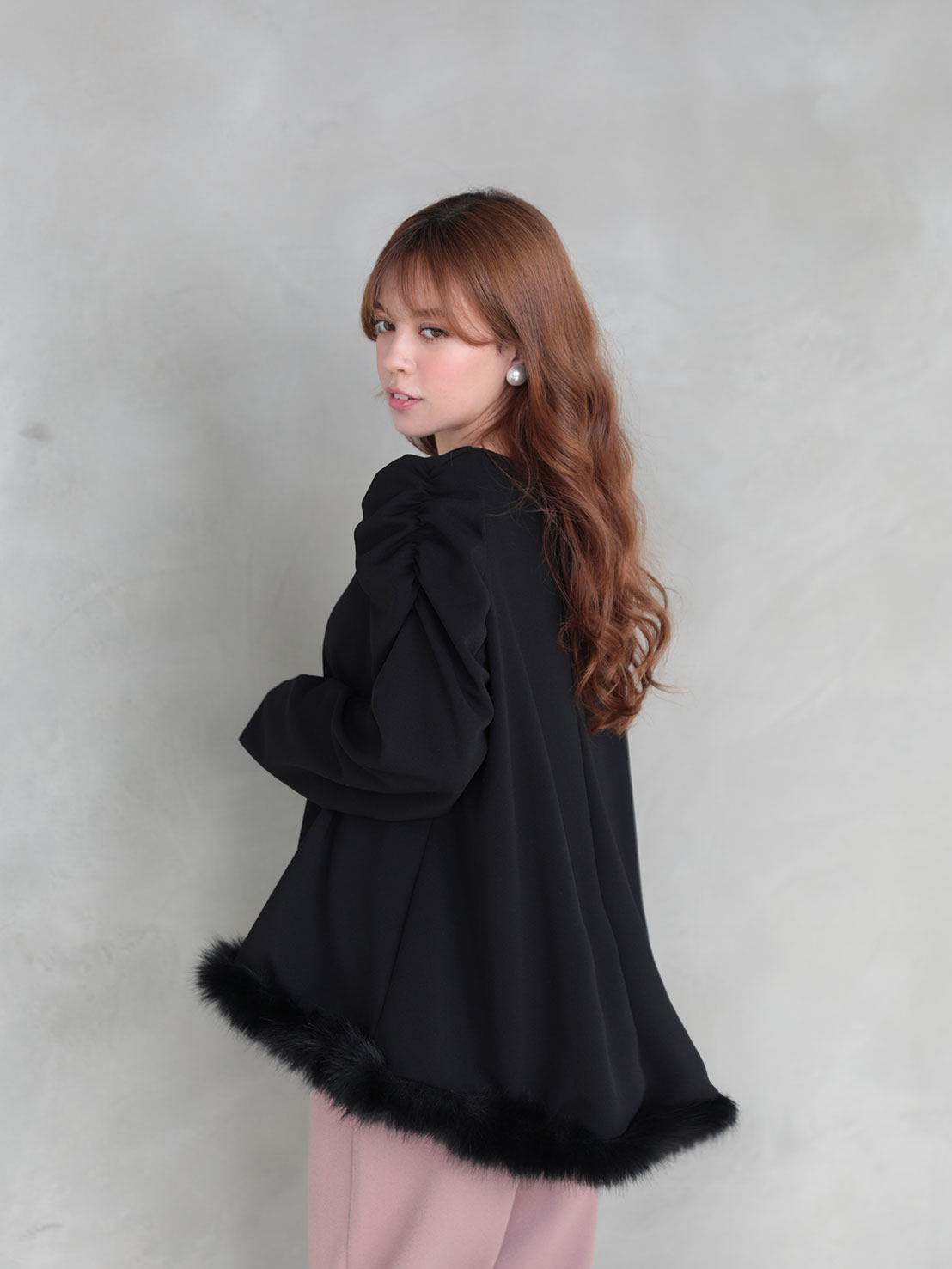 Aライン裾ファーTOPS(aj021)