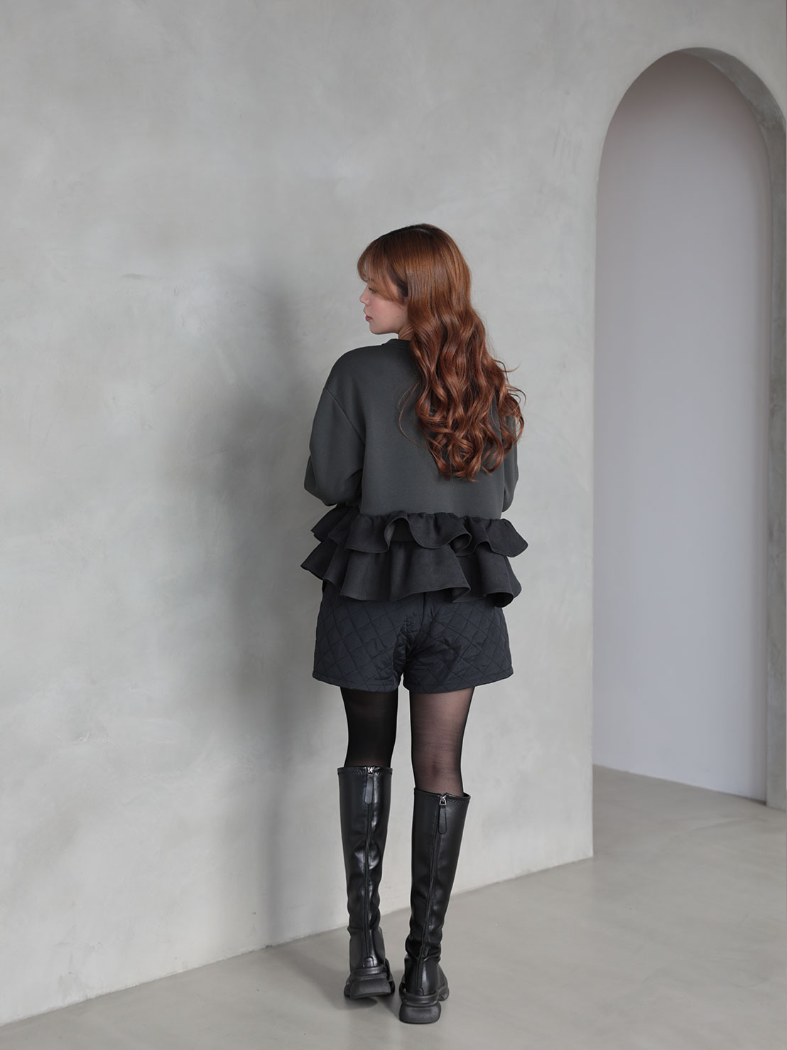 ヘムフリル裏起毛TOPS(aj031)TH