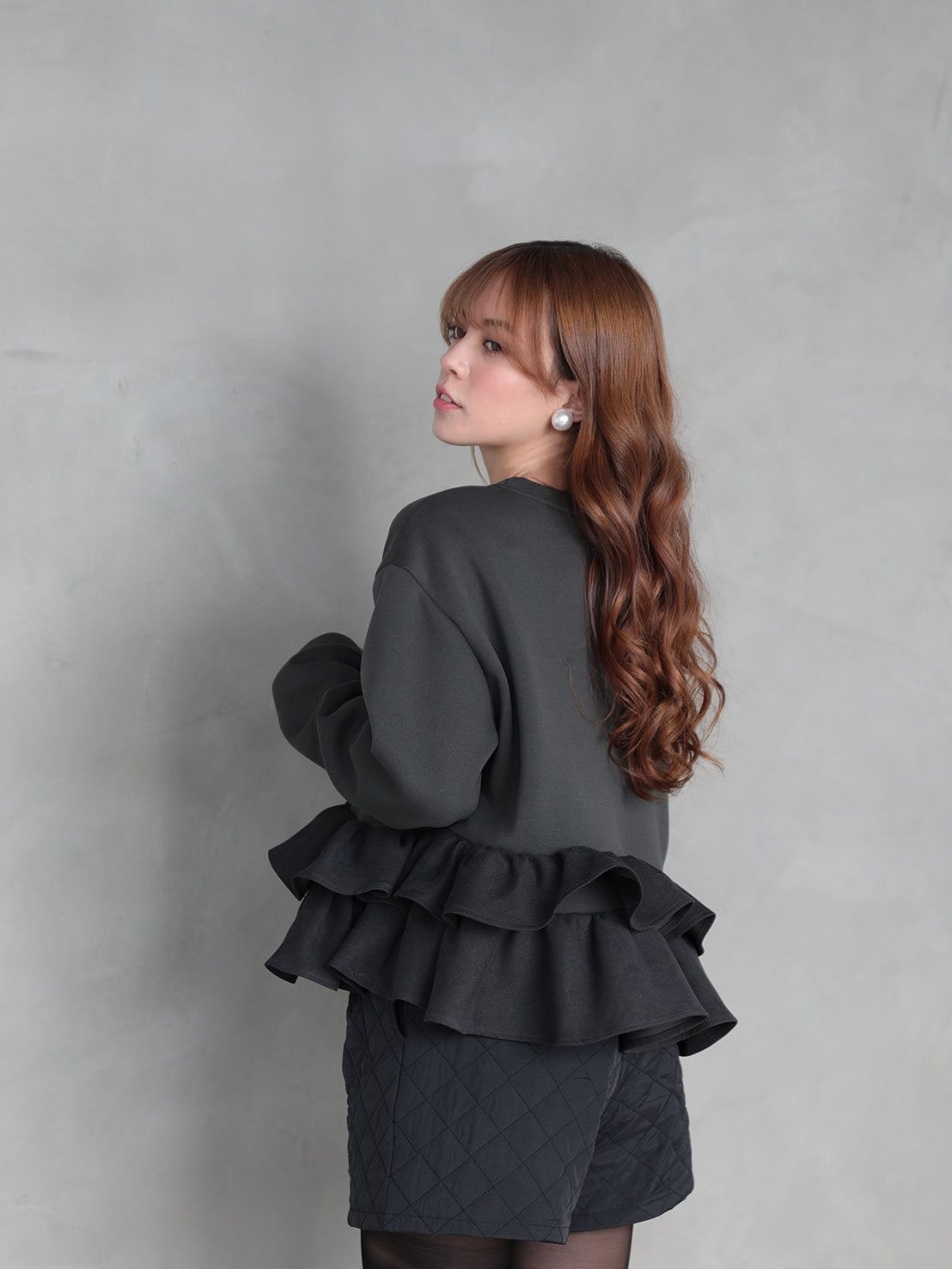 ヘムフリル裏起毛TOPS(aj031)TH