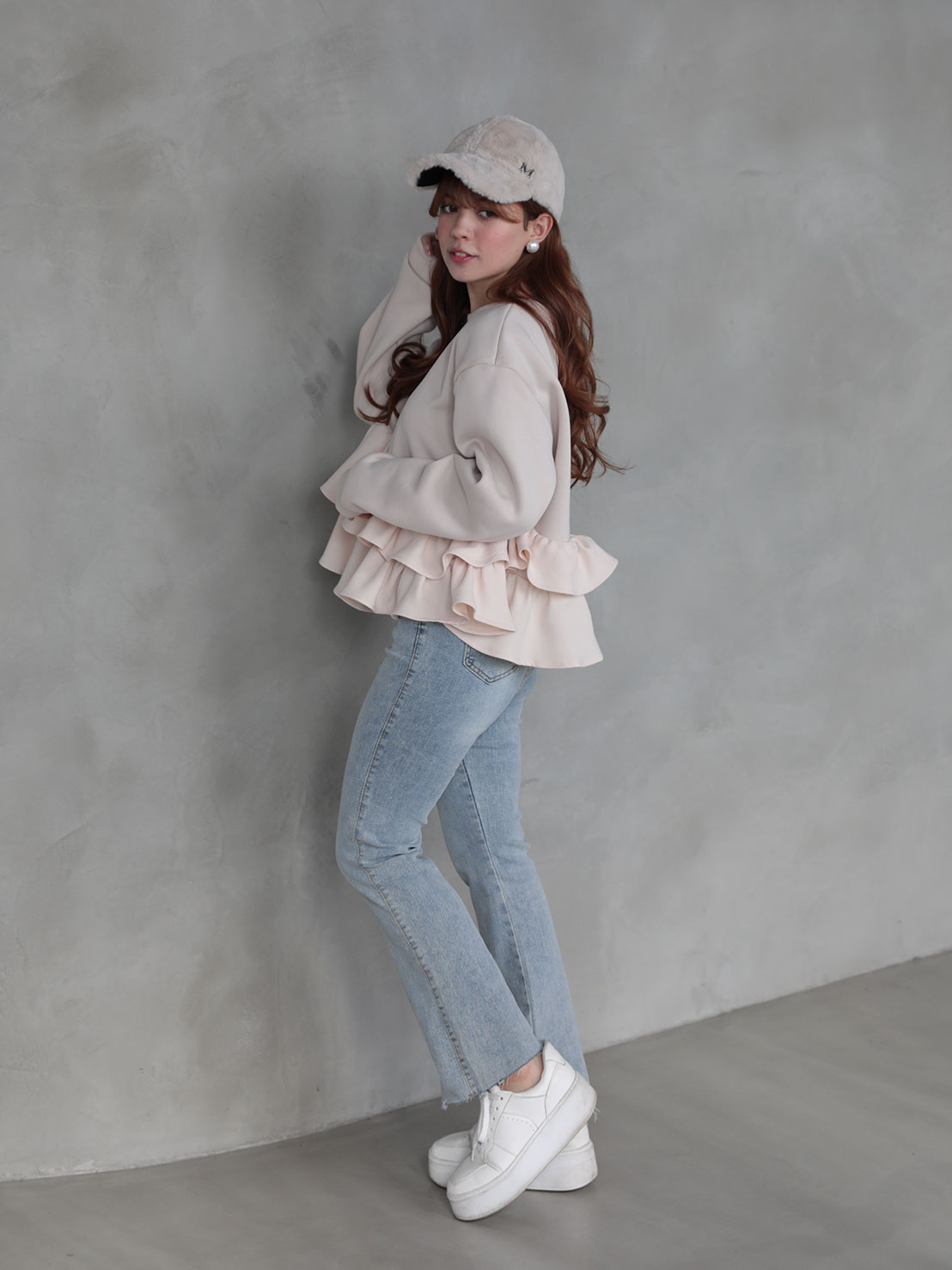 ヘムフリル裏起毛TOPS(aj031)TH