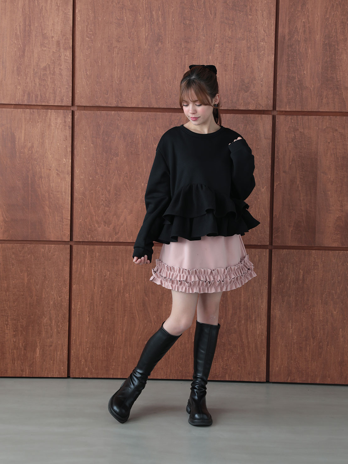 ヘムフリル裏起毛TOPS(aj031)TH