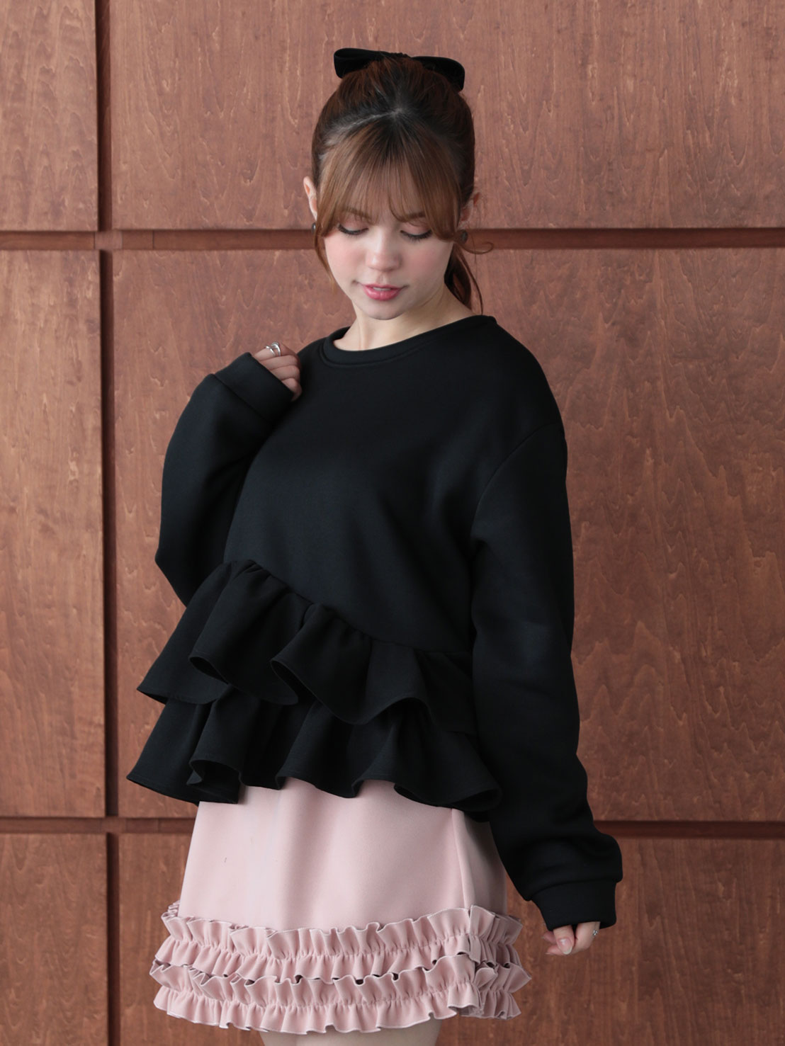 ヘムフリル裏起毛TOPS(aj031)TH