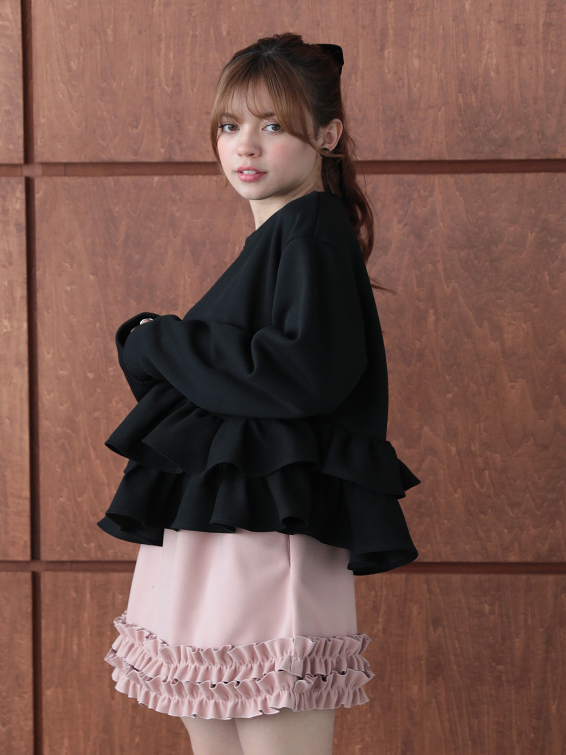 ヘムフリル裏起毛TOPS(aj031)TH