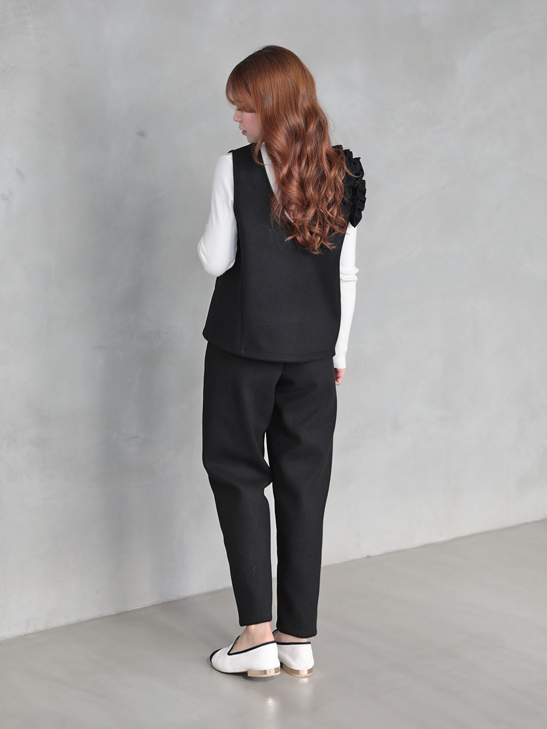 【FLOWERフリル 美脚セミカーブパンツ(ma26)】 ♥ノベルティ対象商品♥