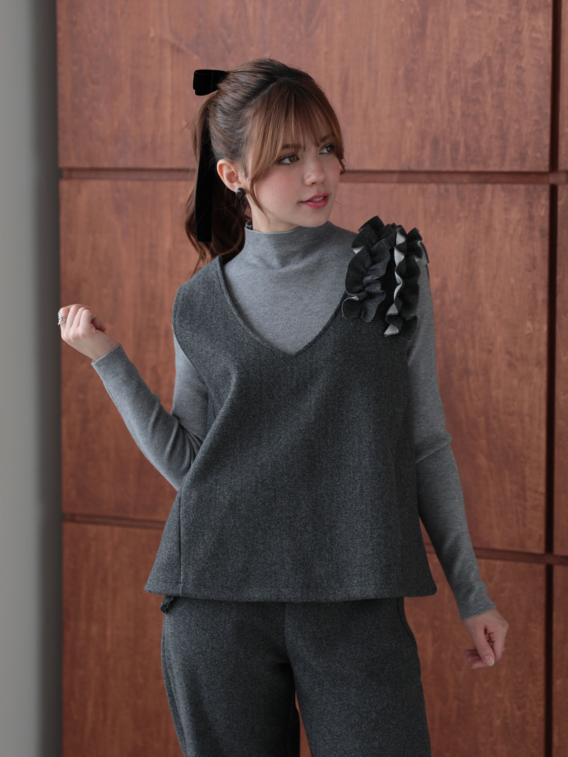 【FLOWERフリル セミAラインジレ(ma28) 】♥ノベルティ対象商品♥