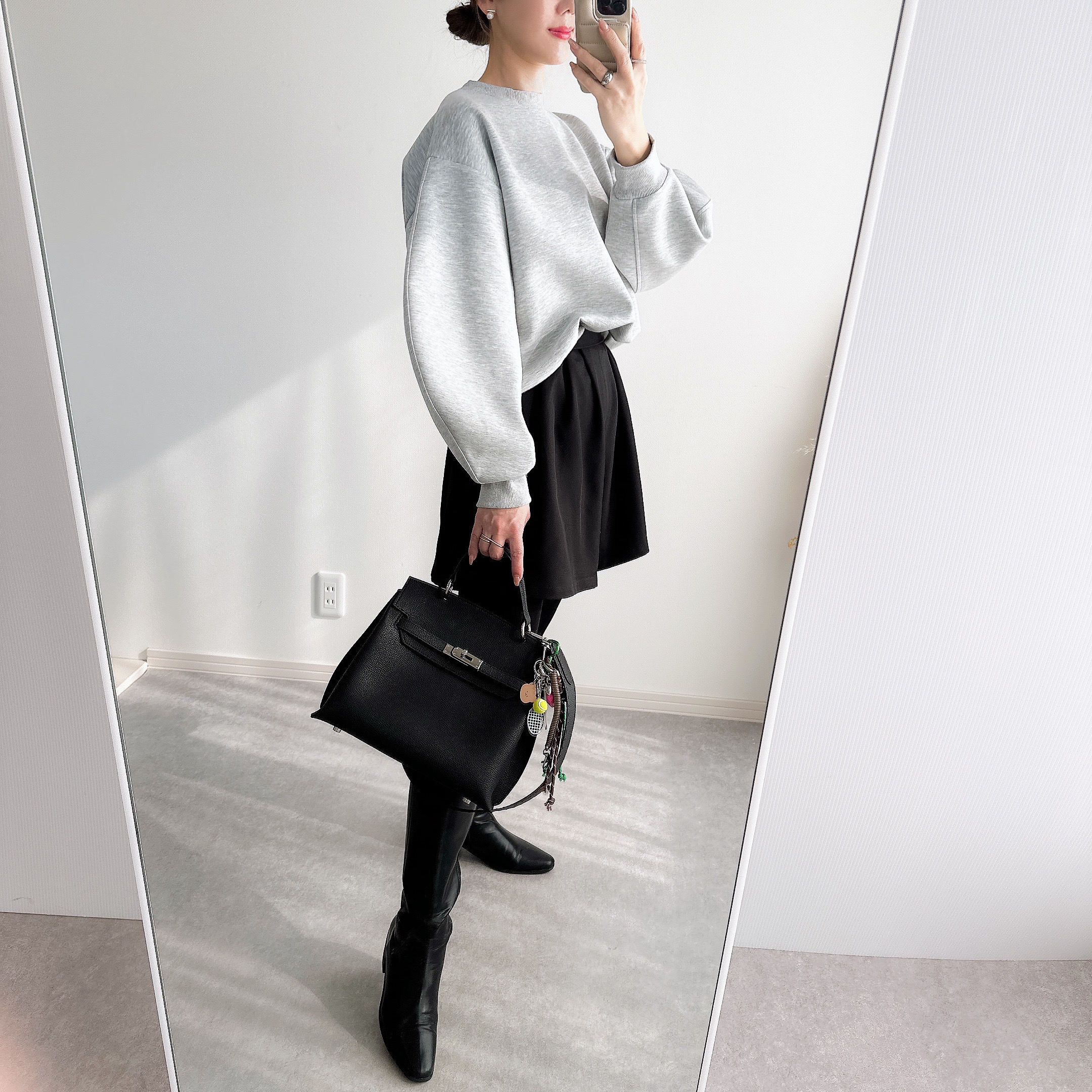 @m_i_mm_a×Myuコラボ【カーブスリーブプルオーバー(kbm599シンプル)】メール便OK