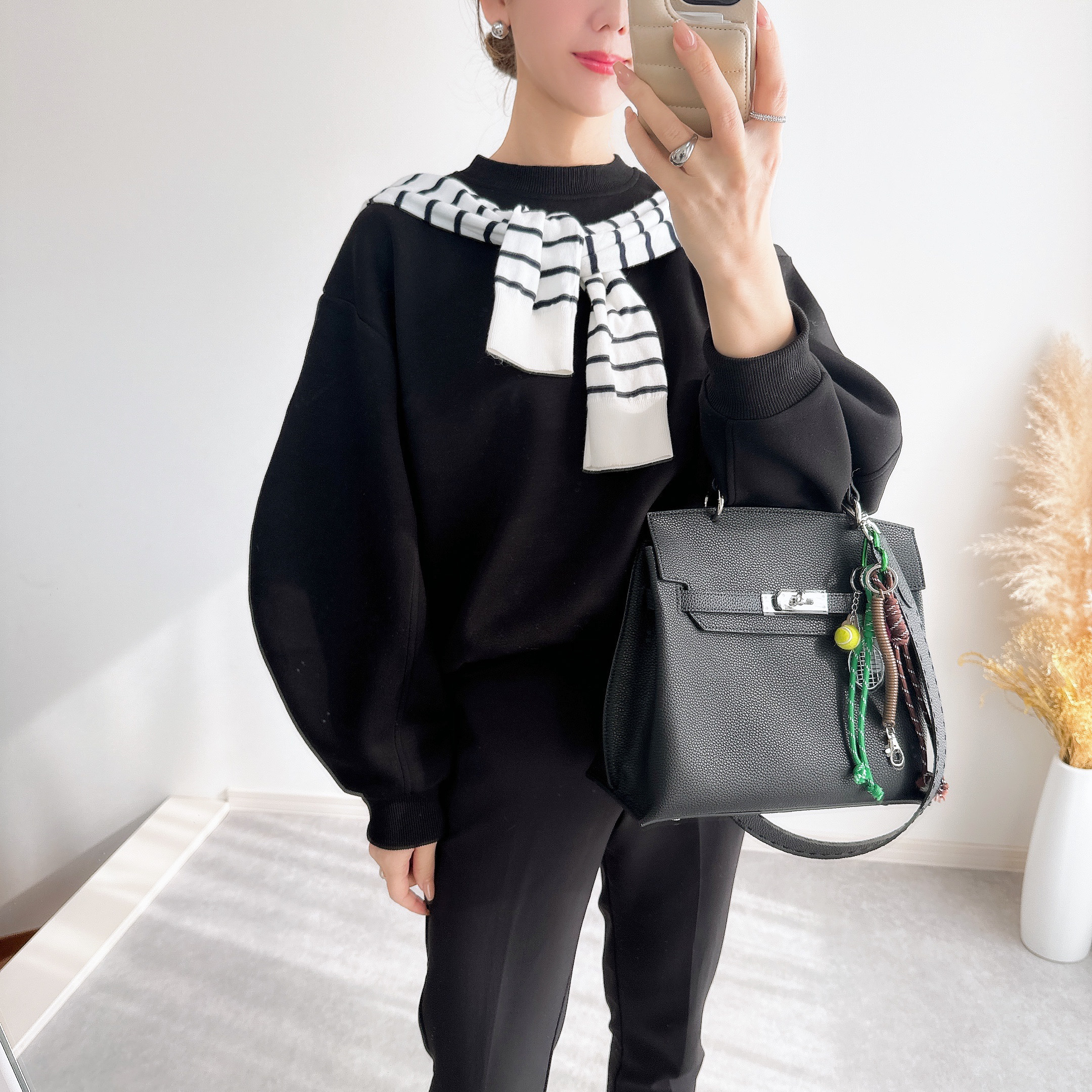 @m_i_mm_a×Myuコラボ【カーブスリーブプルオーバー(kbm599シンプル)】メール便OK