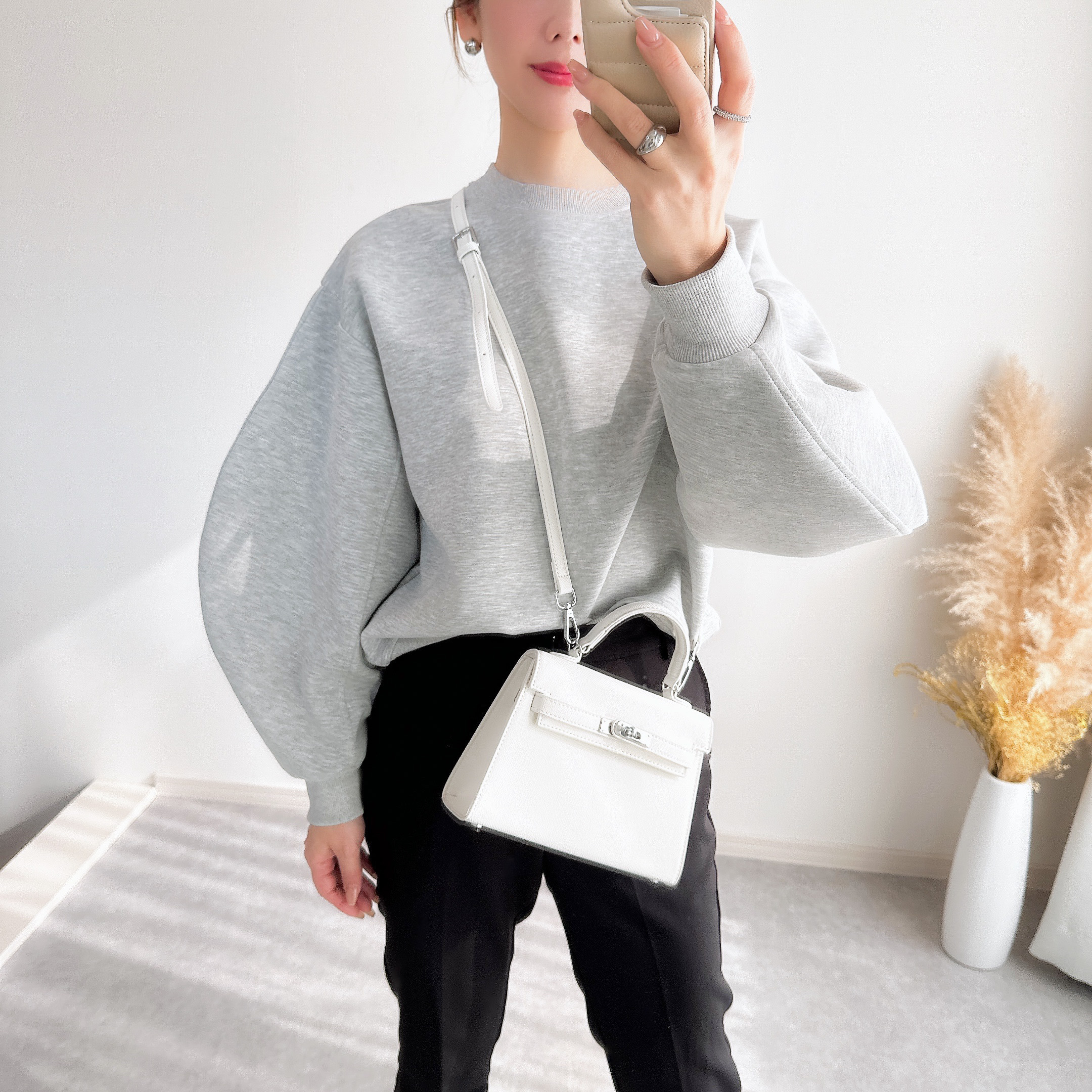 @m_i_mm_a×Myuコラボ【カーブスリーブプルオーバー(kbm599シンプル)】メール便OK