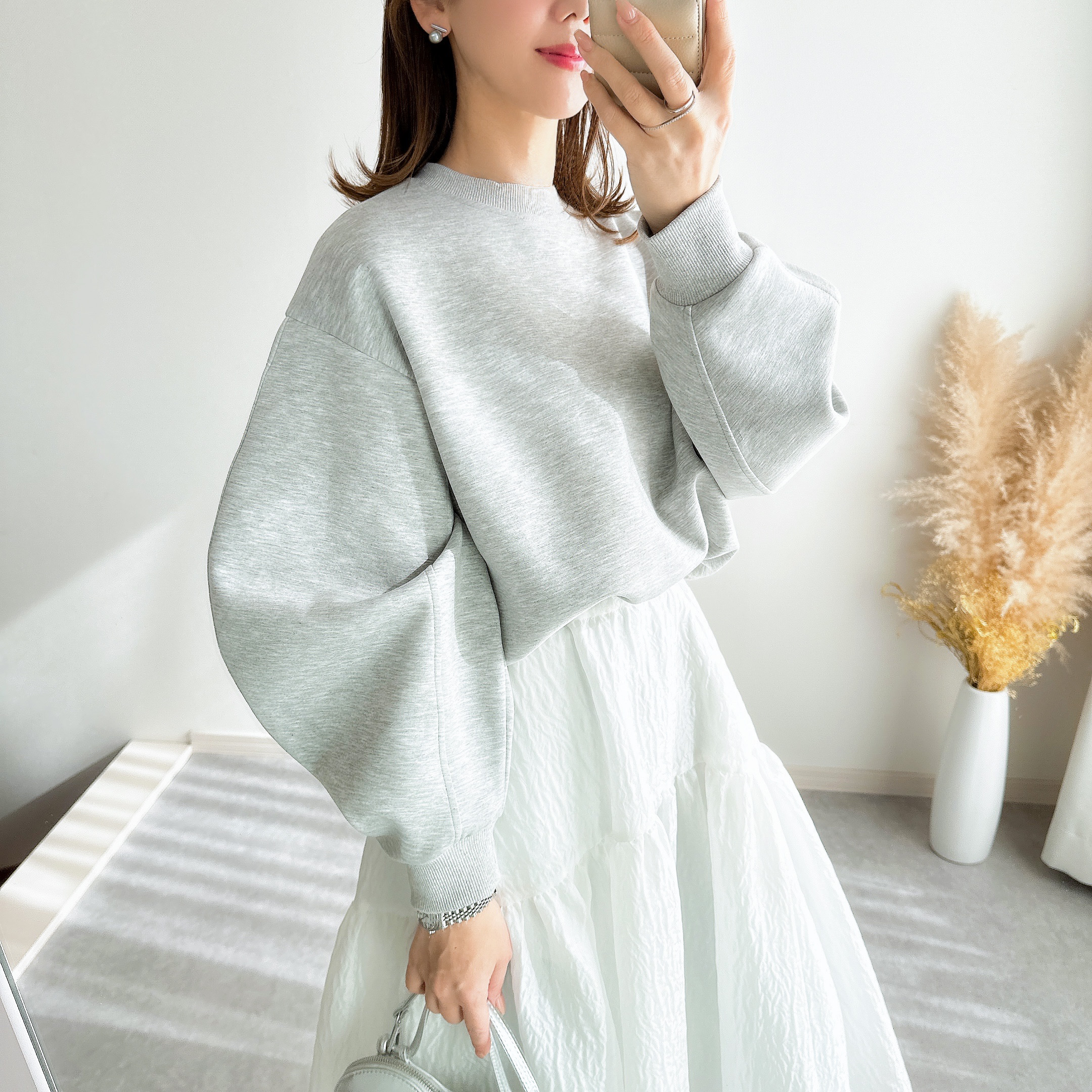 @m_i_mm_a×Myuコラボ【カーブスリーブプルオーバー(kbm599シンプル)】メール便OK