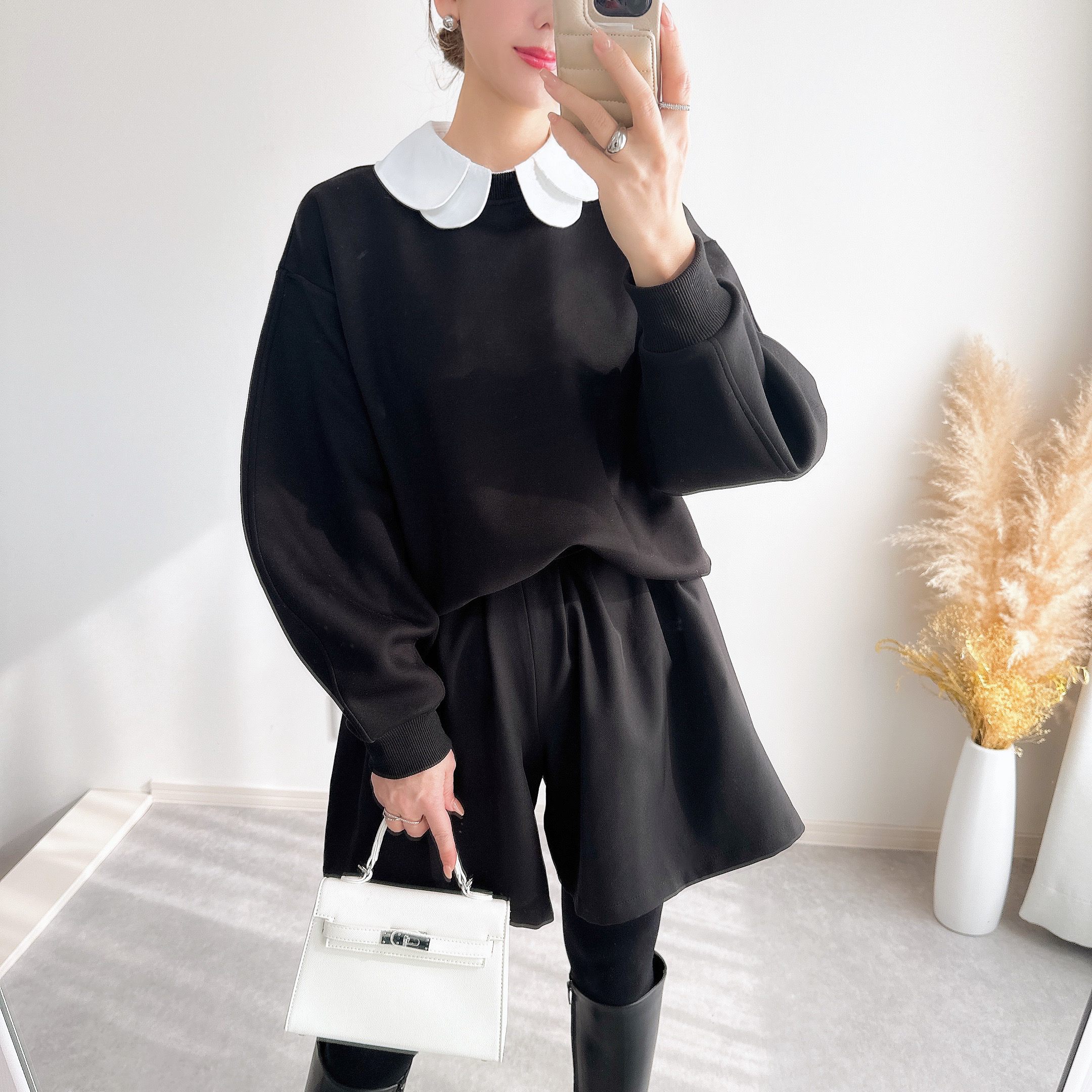 @m_i_mm_a×Myuコラボ【カーブスリーブプルオーバー(kbm599シンプル)】メール便OK