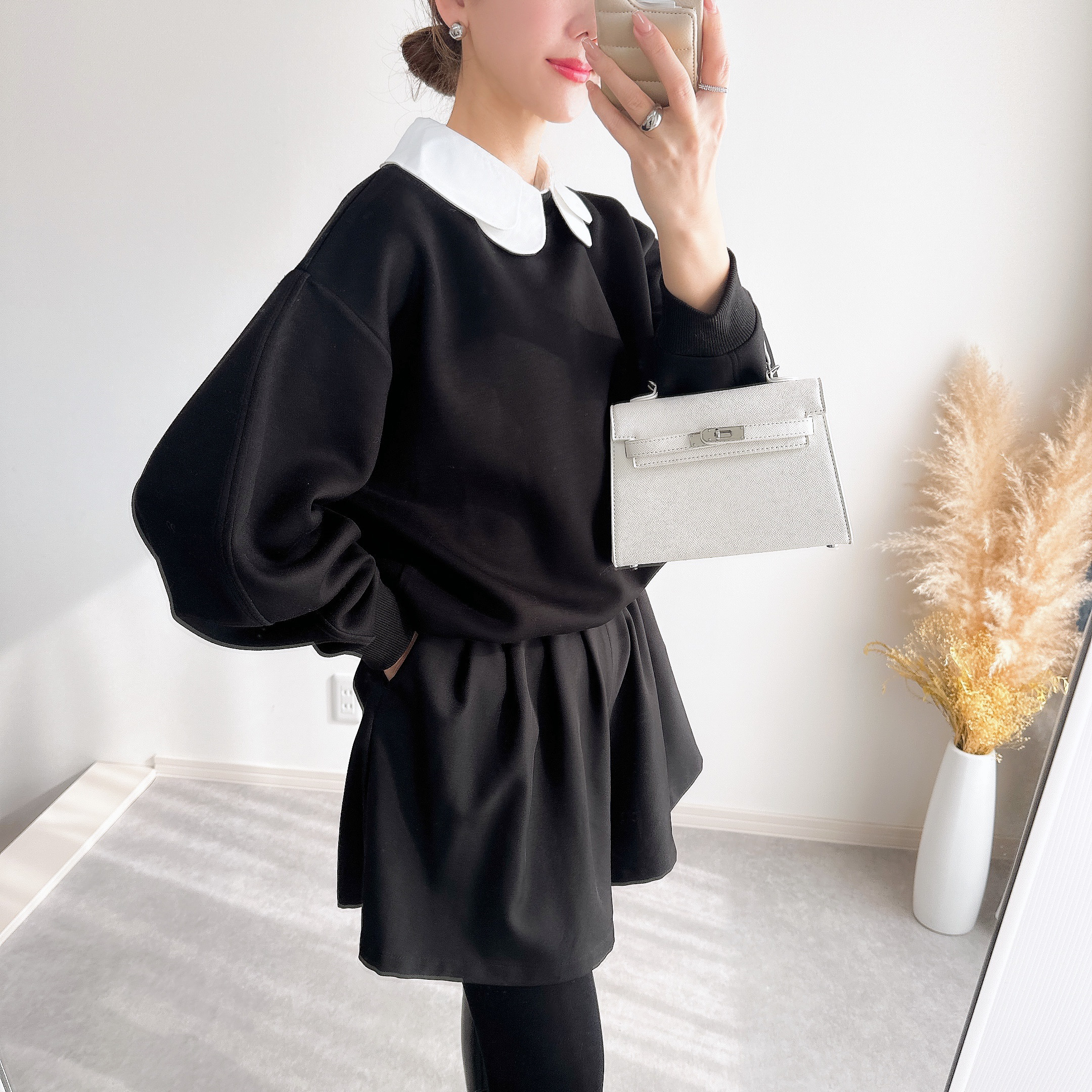 @m_i_mm_a×Myuコラボ【カーブスリーブプルオーバー(kbm599シンプル)】メール便OK