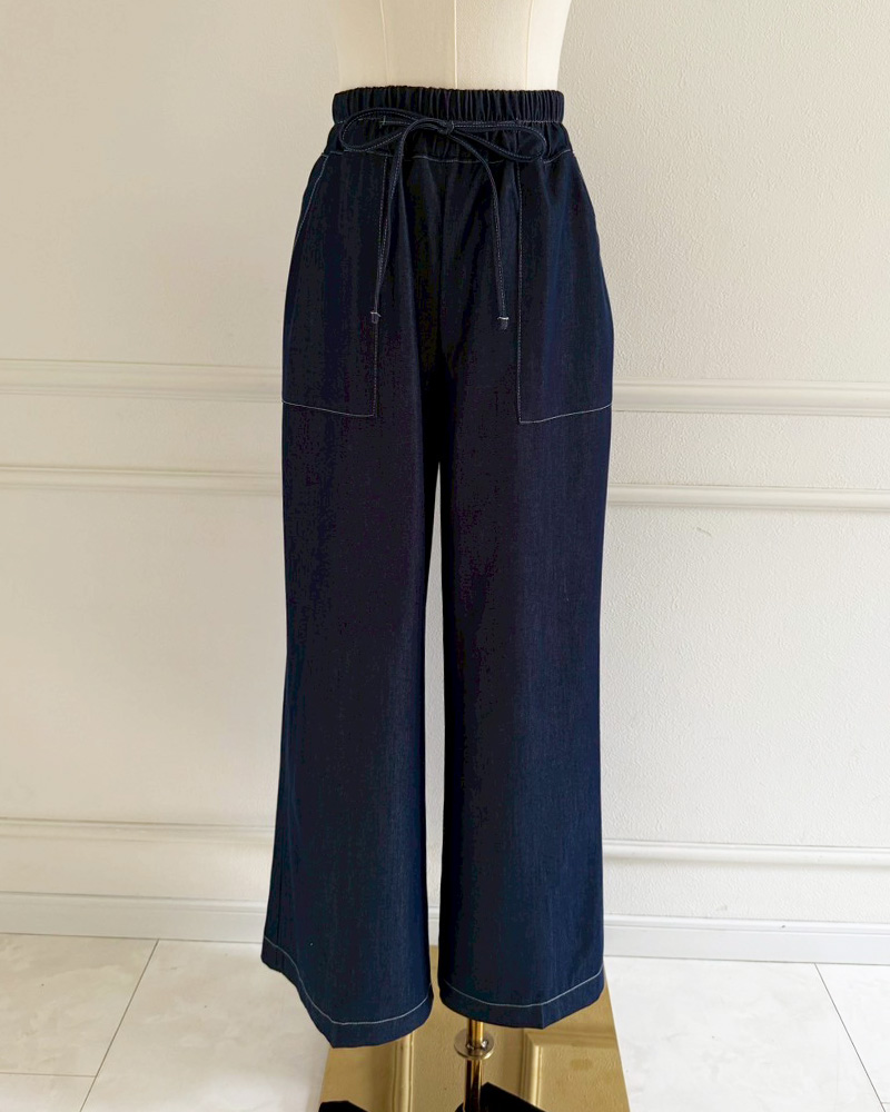 【さらっとエアリーデニムワイドパンツ】