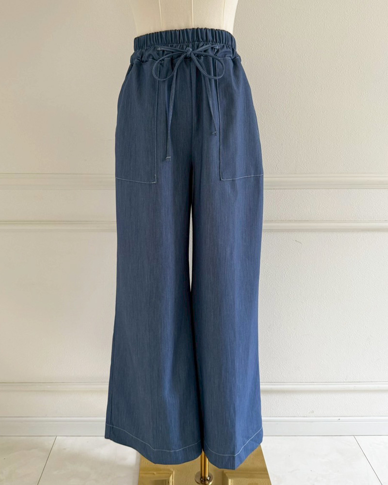 【さらっとエアリーデニムワイドパンツ】