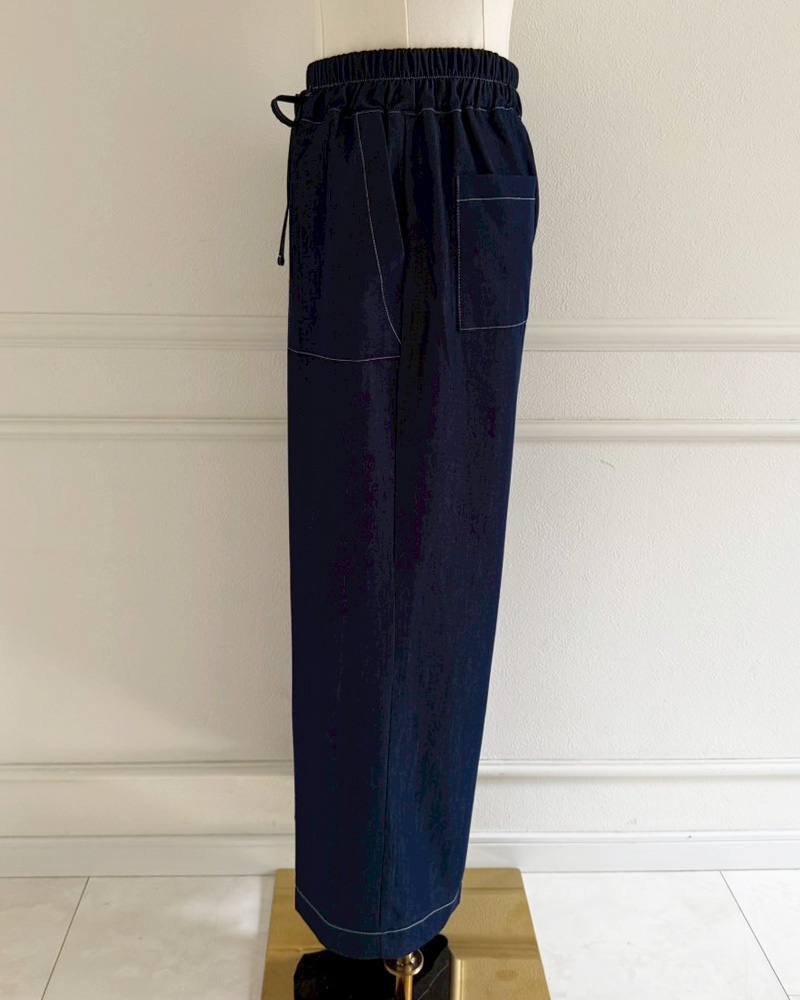 【さらっとエアリーデニムワイドパンツ】