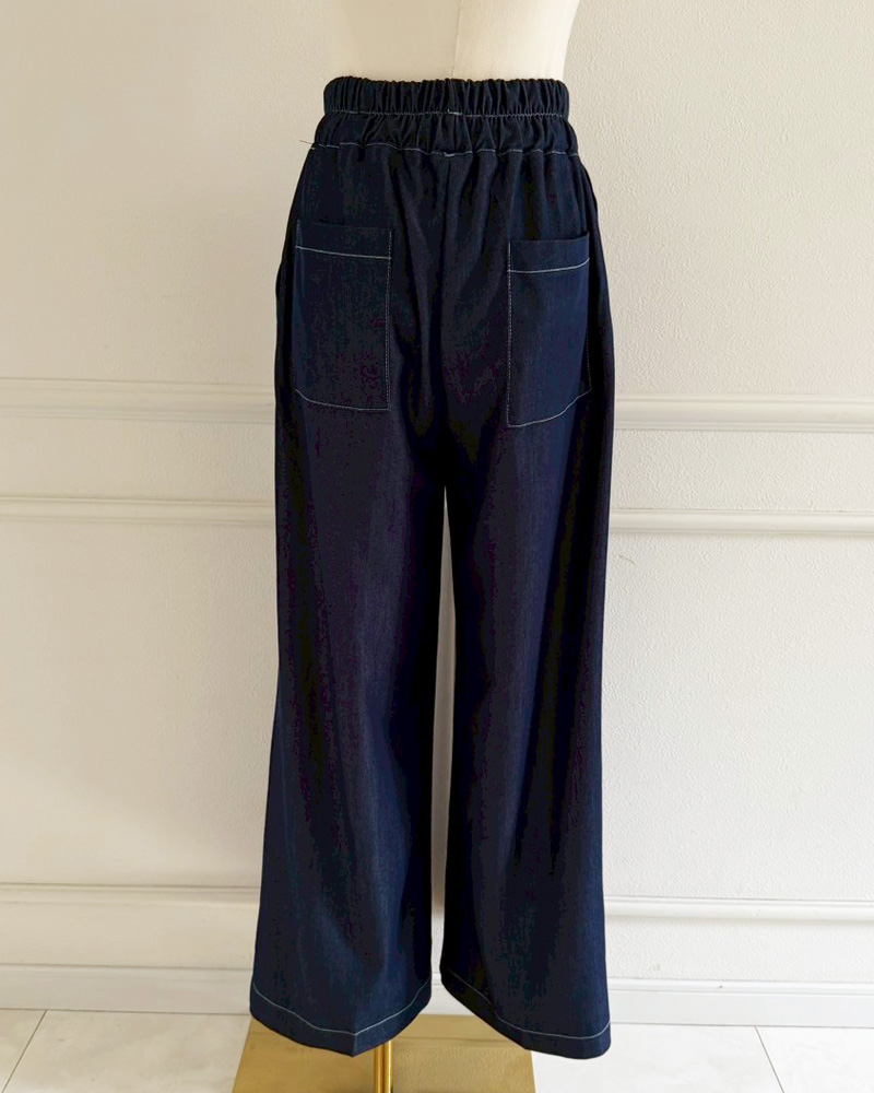 【さらっとエアリーデニムワイドパンツ】