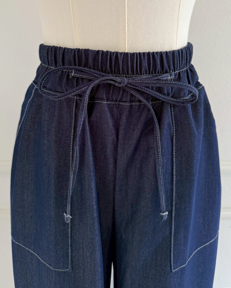 【さらっとエアリーデニムワイドパンツ】