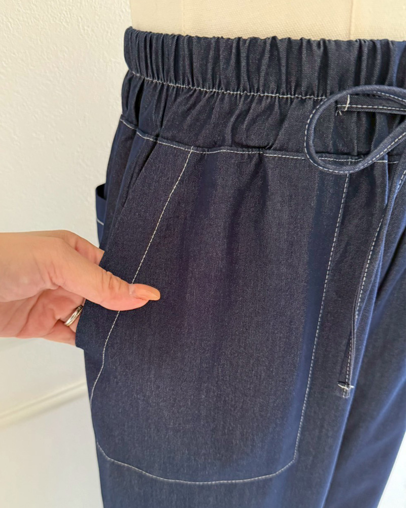 【さらっとエアリーデニムワイドパンツ】