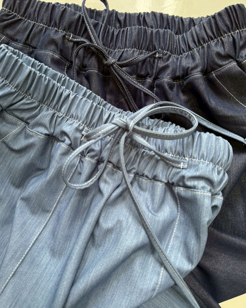 【さらっとエアリーデニムワイドパンツ】