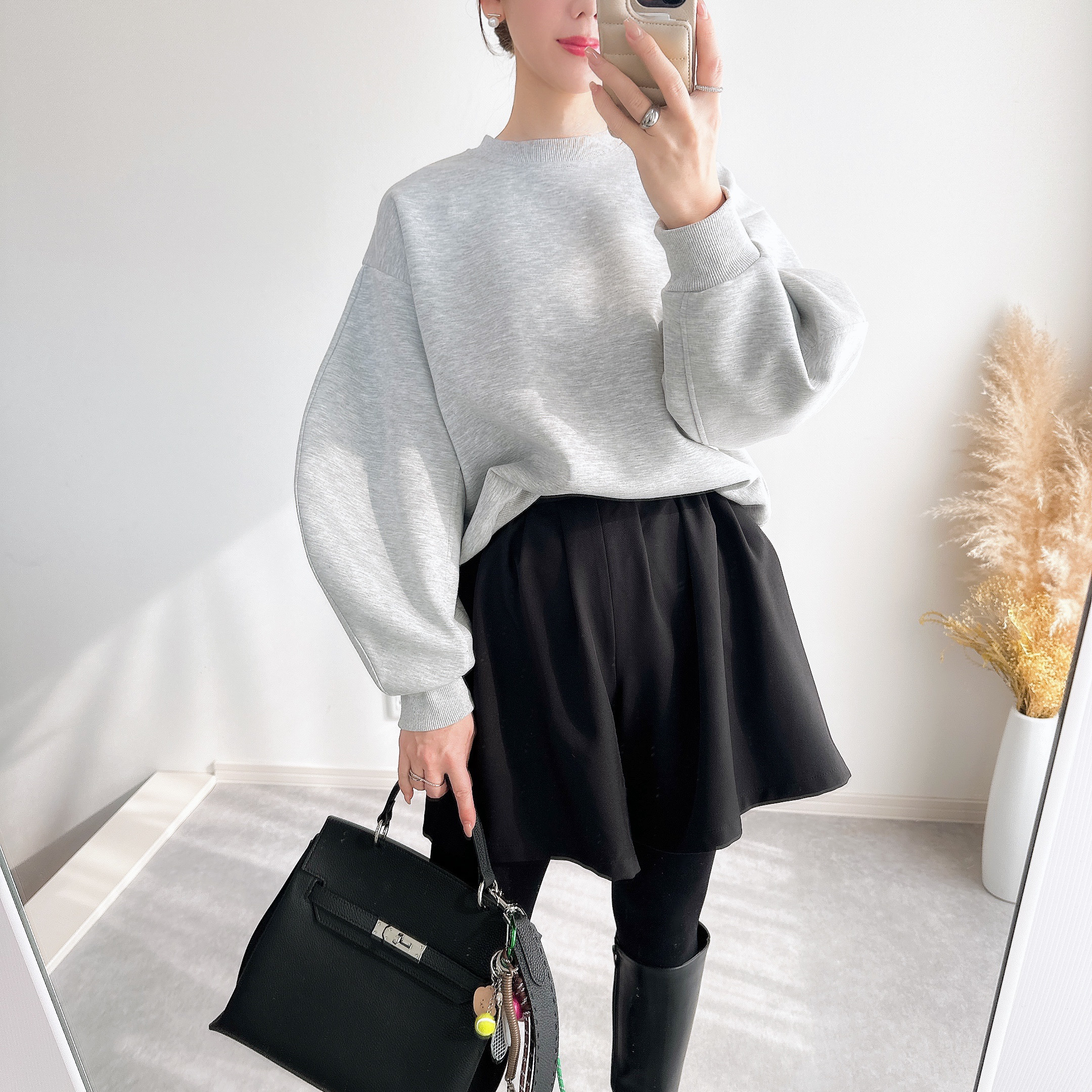 @m_i_mm_a×Myuコラボ【カーブスリーブプルオーバー(kbm599シンプル)】メール便OK