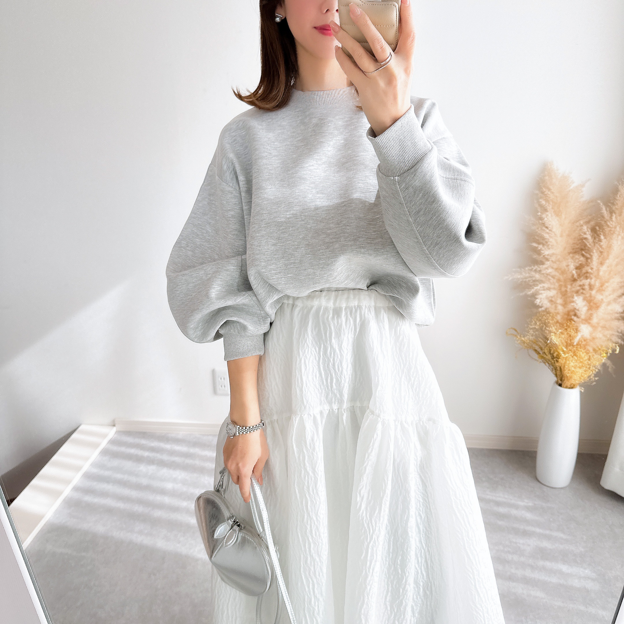 @m_i_mm_a×Myuコラボ【カーブスリーブプルオーバー(kbm599シンプル)】メール便OK