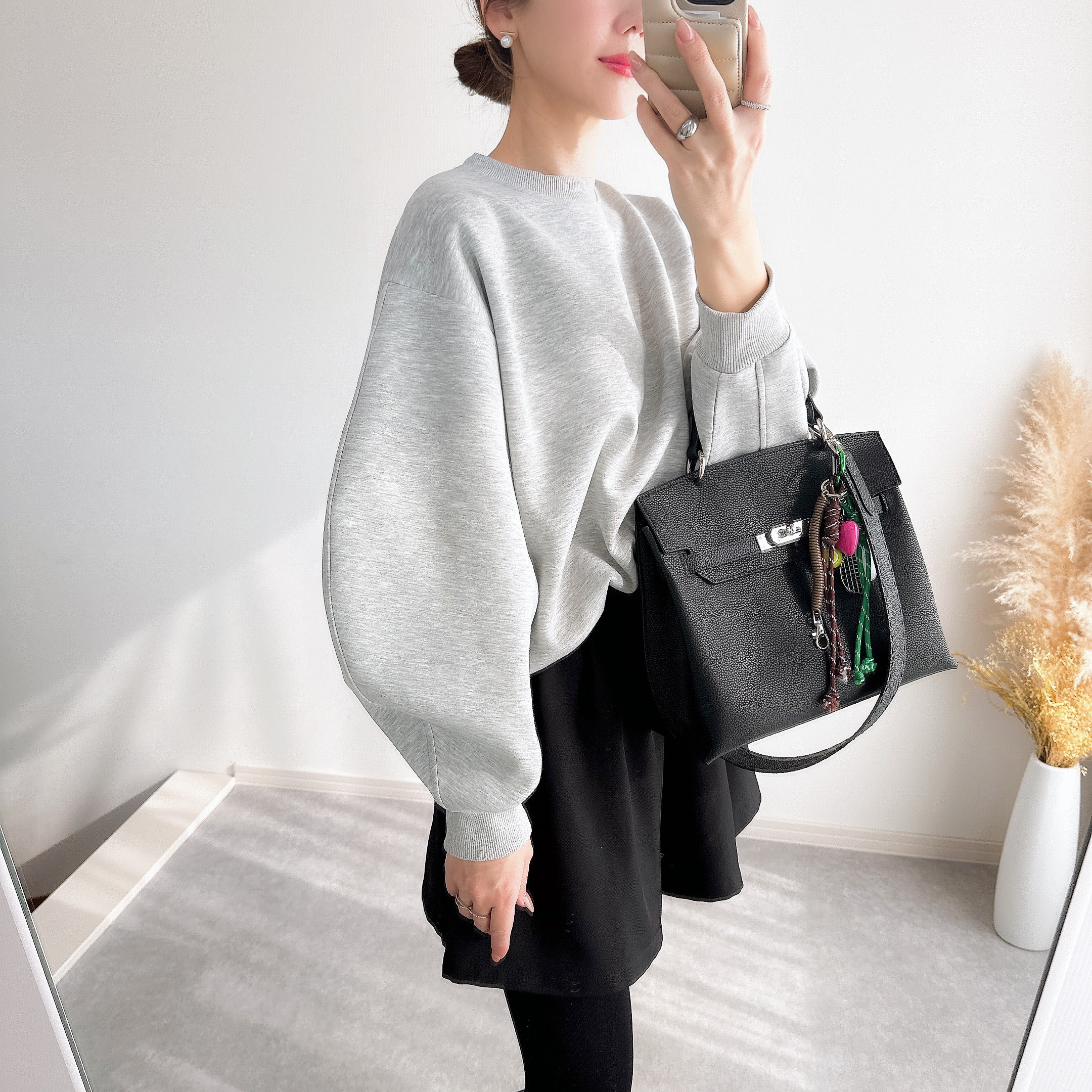 @m_i_mm_a×Myuコラボ【カーブスリーブプルオーバー(kbm599シンプル)】メール便OK