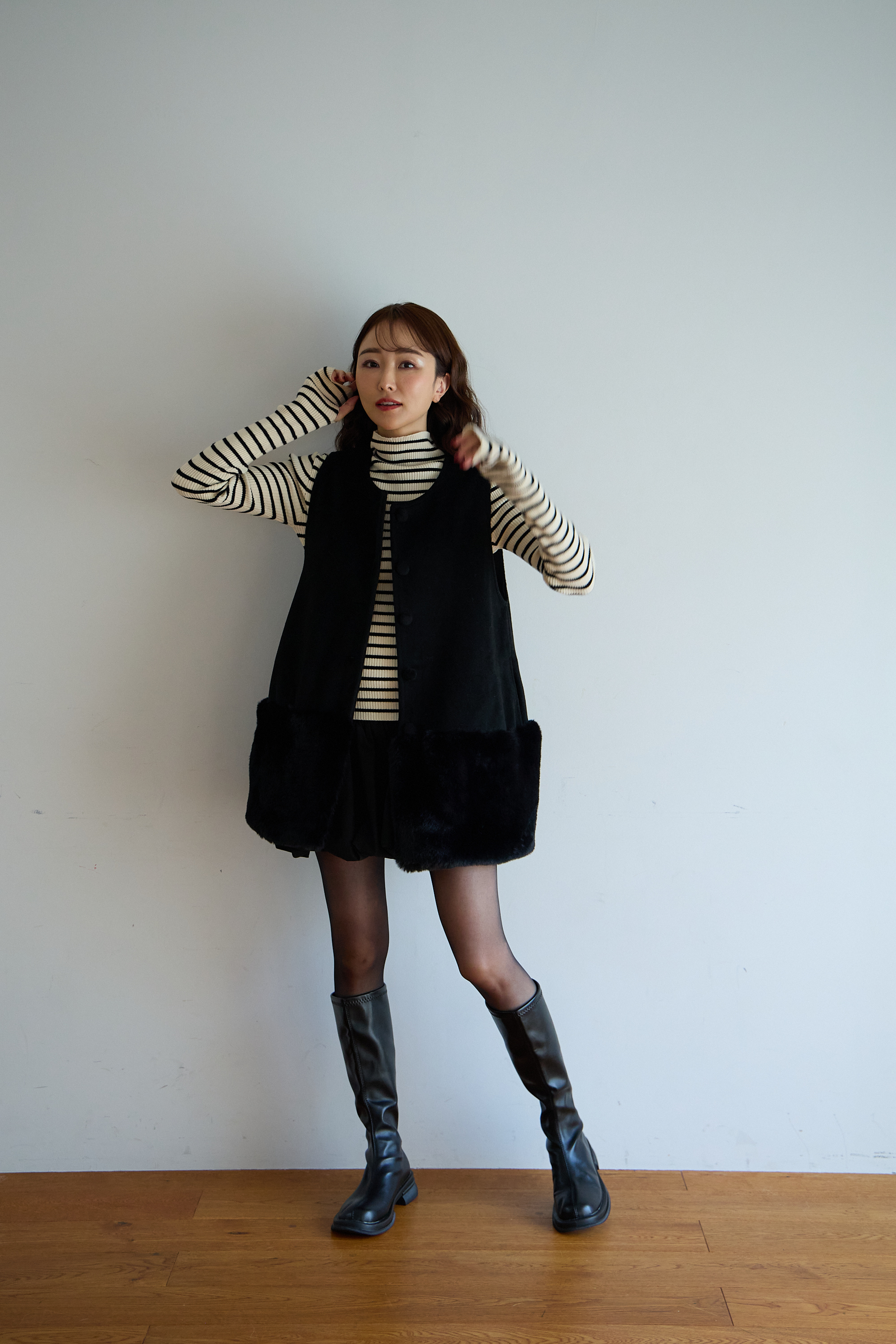 【裾エコファー2wayジレワンピkbm573)】メール便OK