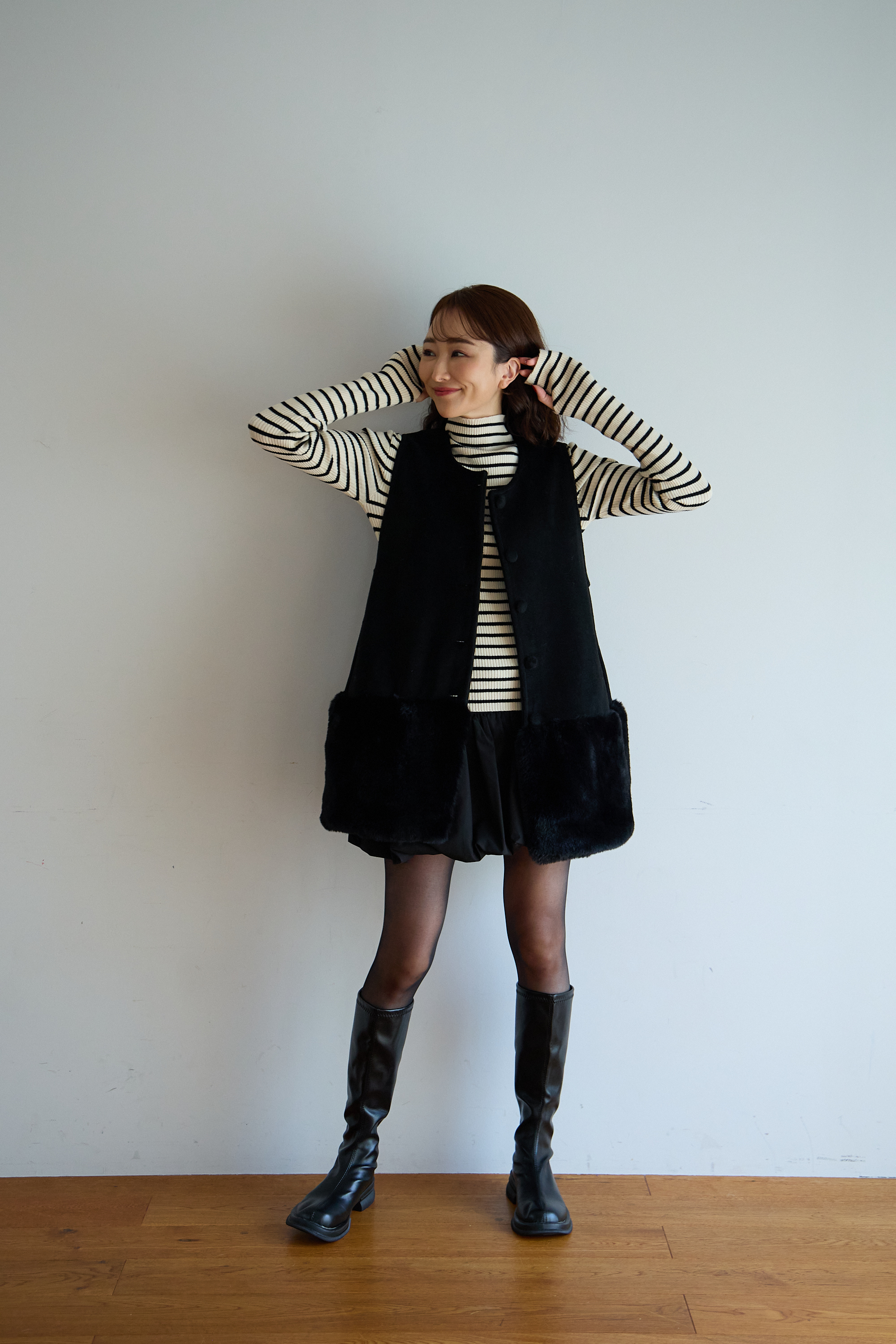 【裾エコファー2wayジレワンピkbm573)】メール便OK