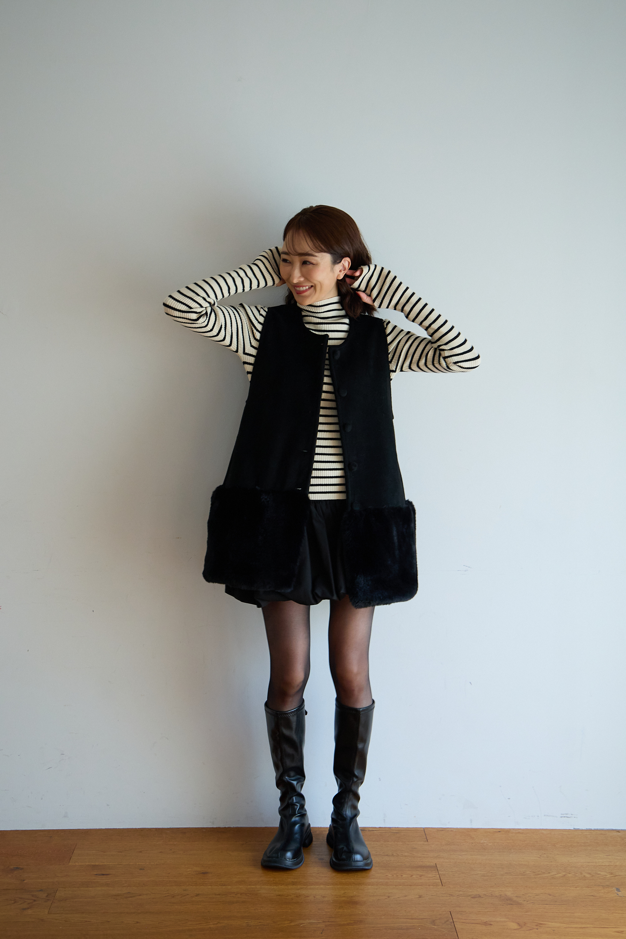 【裾エコファー2wayジレワンピkbm573)】メール便OK