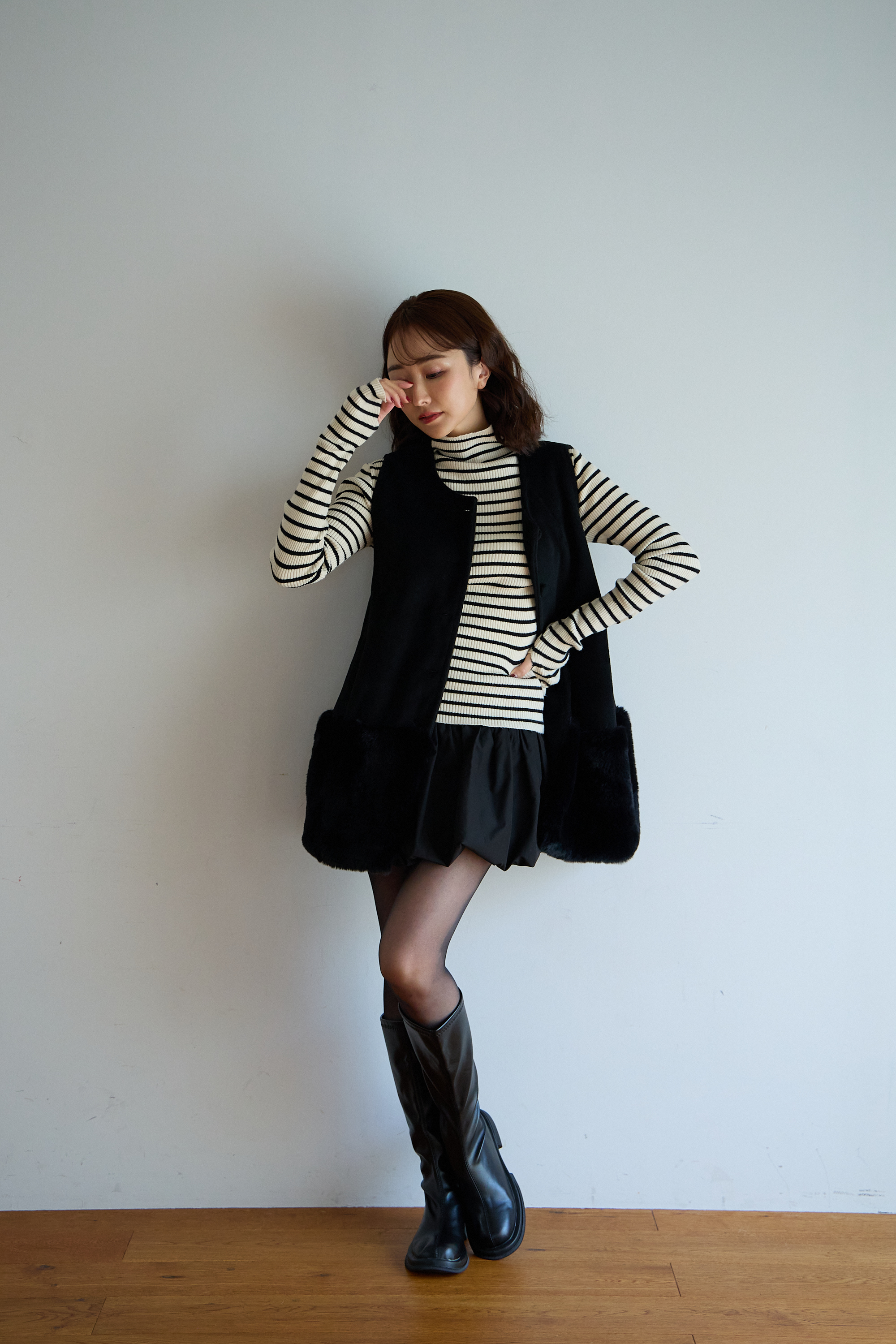 【裾エコファー2wayジレワンピkbm573)】メール便OK