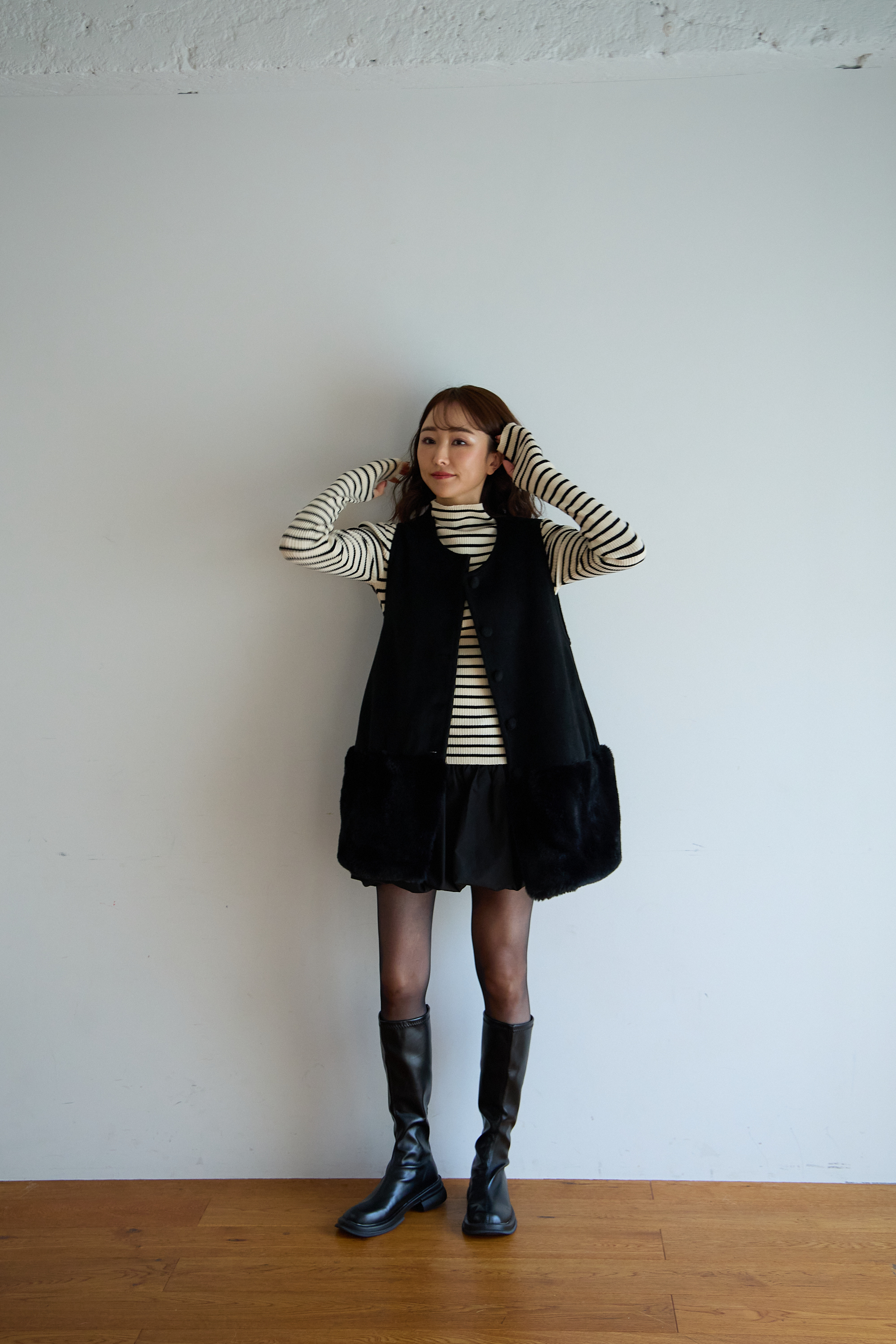 【裾エコファー2wayジレワンピkbm573)】メール便OK