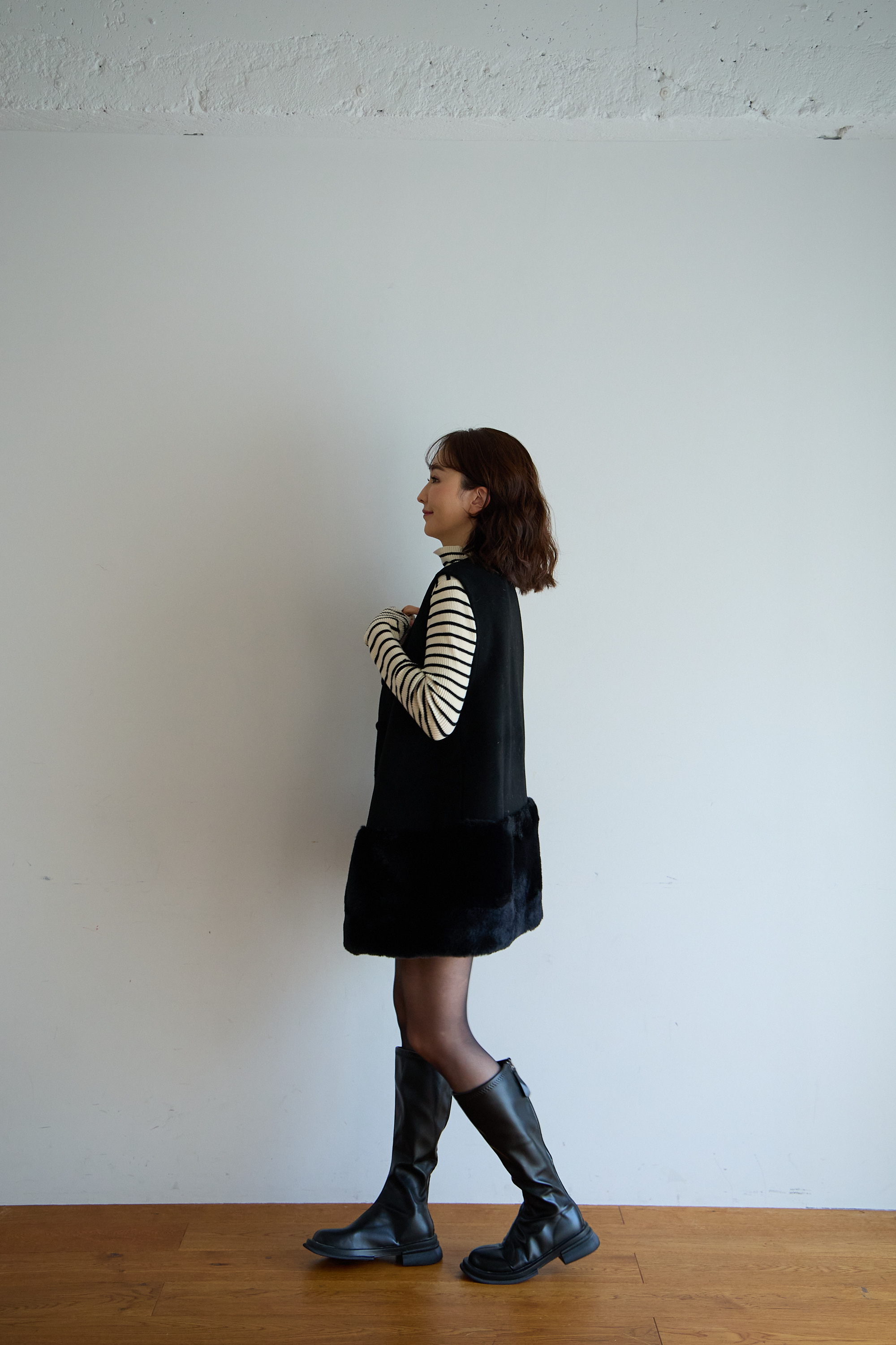 【裾エコファー2wayジレワンピkbm573)】メール便OK