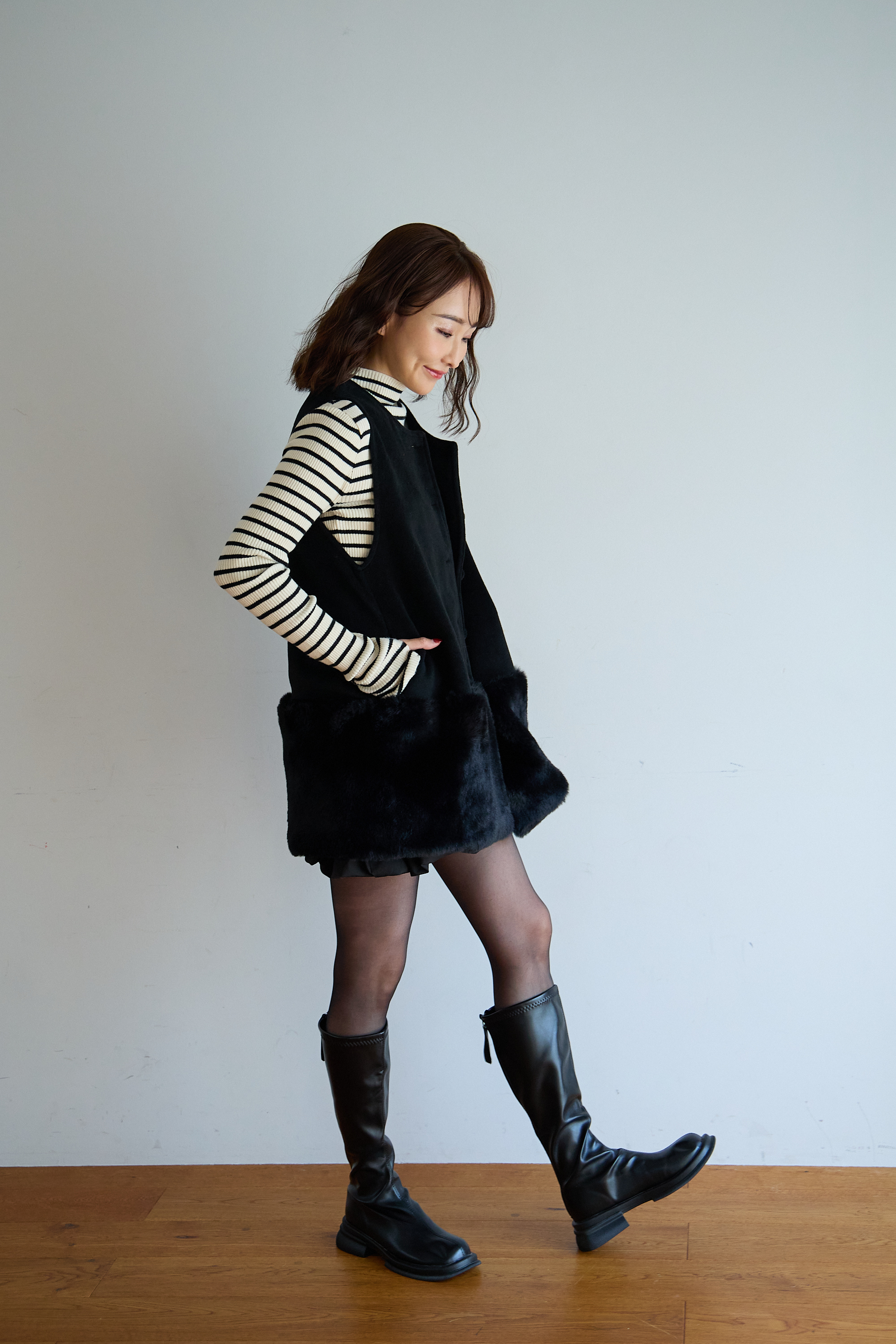 【裾エコファー2wayジレワンピkbm573)】メール便OK