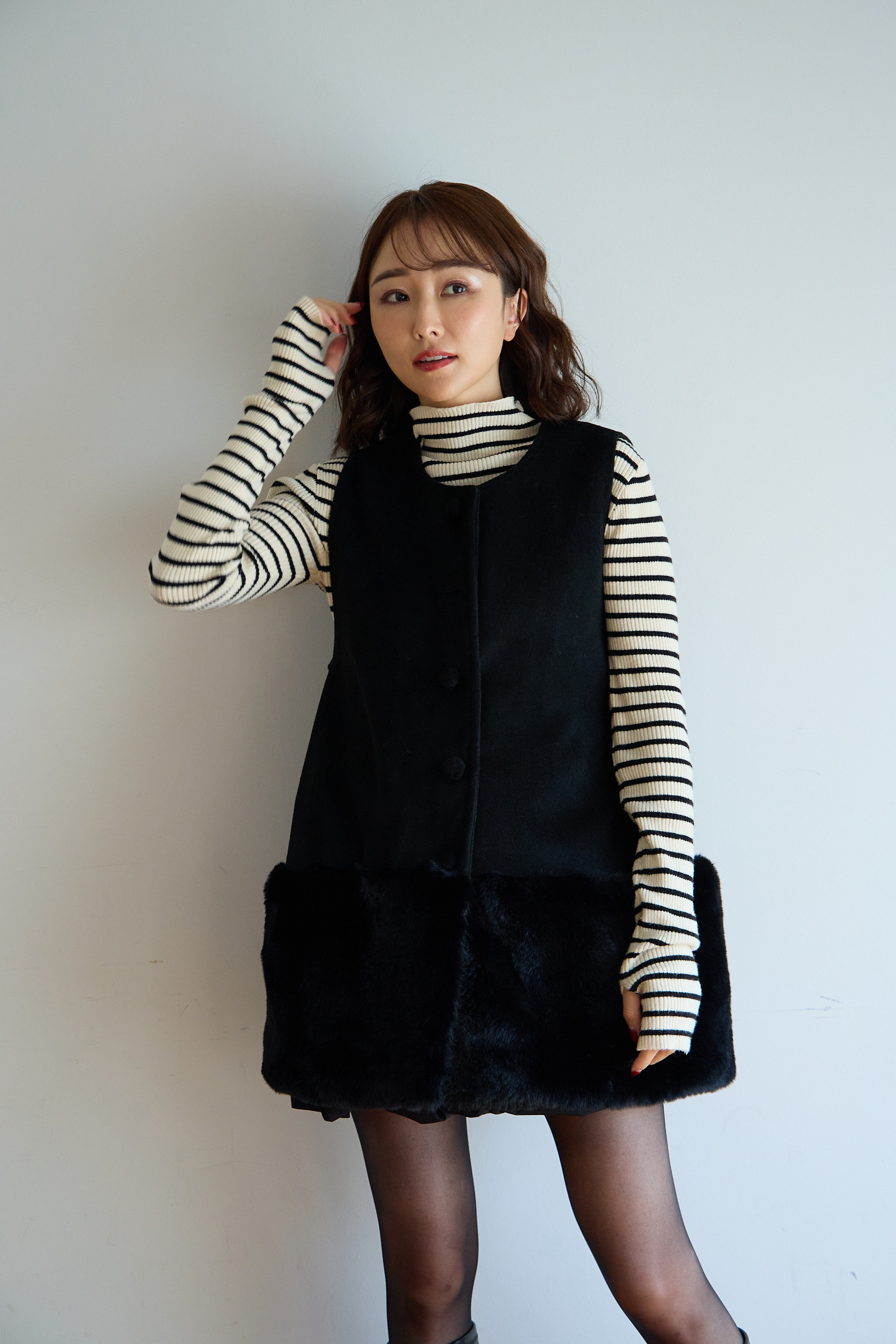 【裾エコファー2wayジレワンピkbm573)】メール便OK